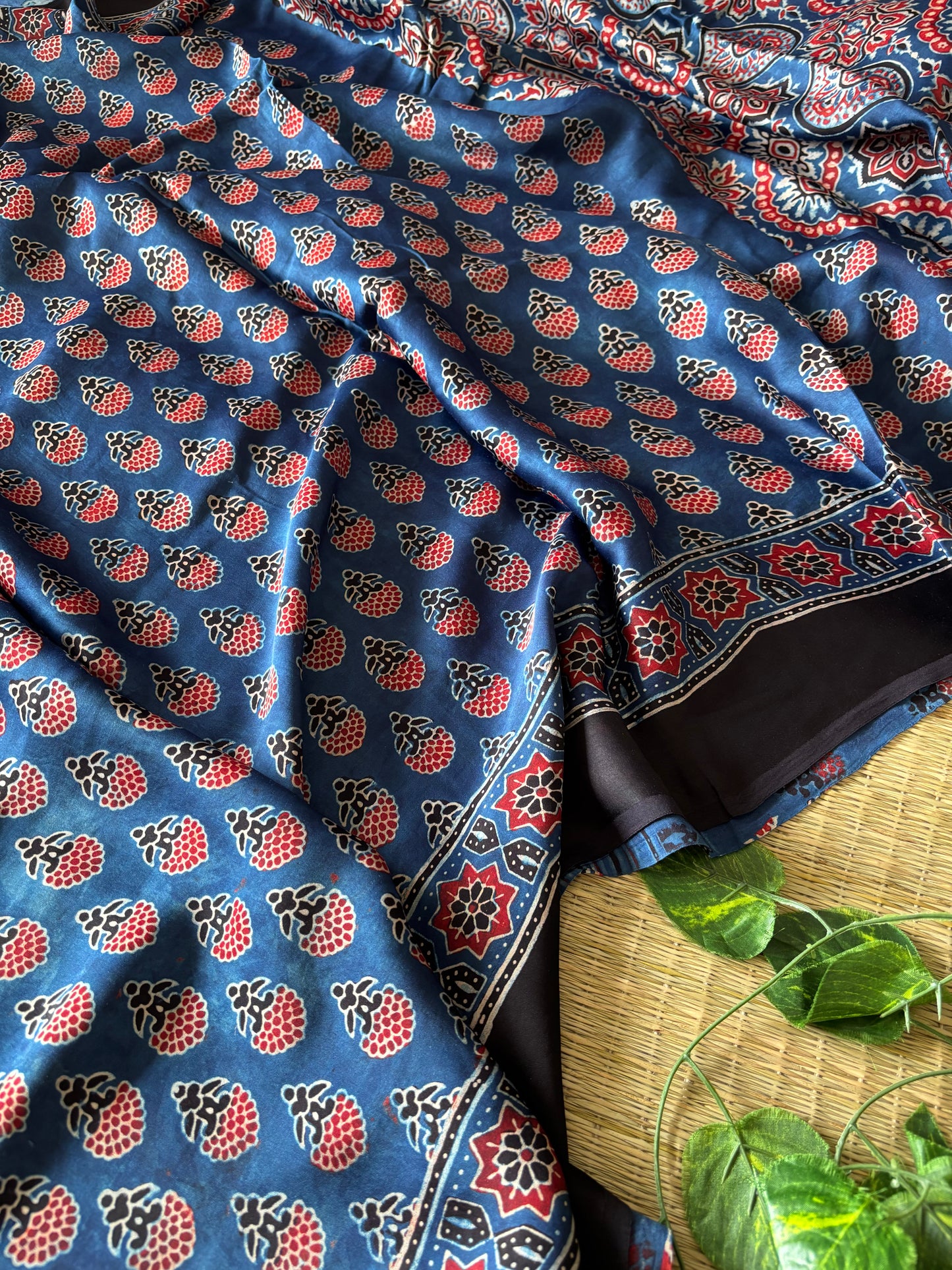 Ajrakh Modal Silk Saree