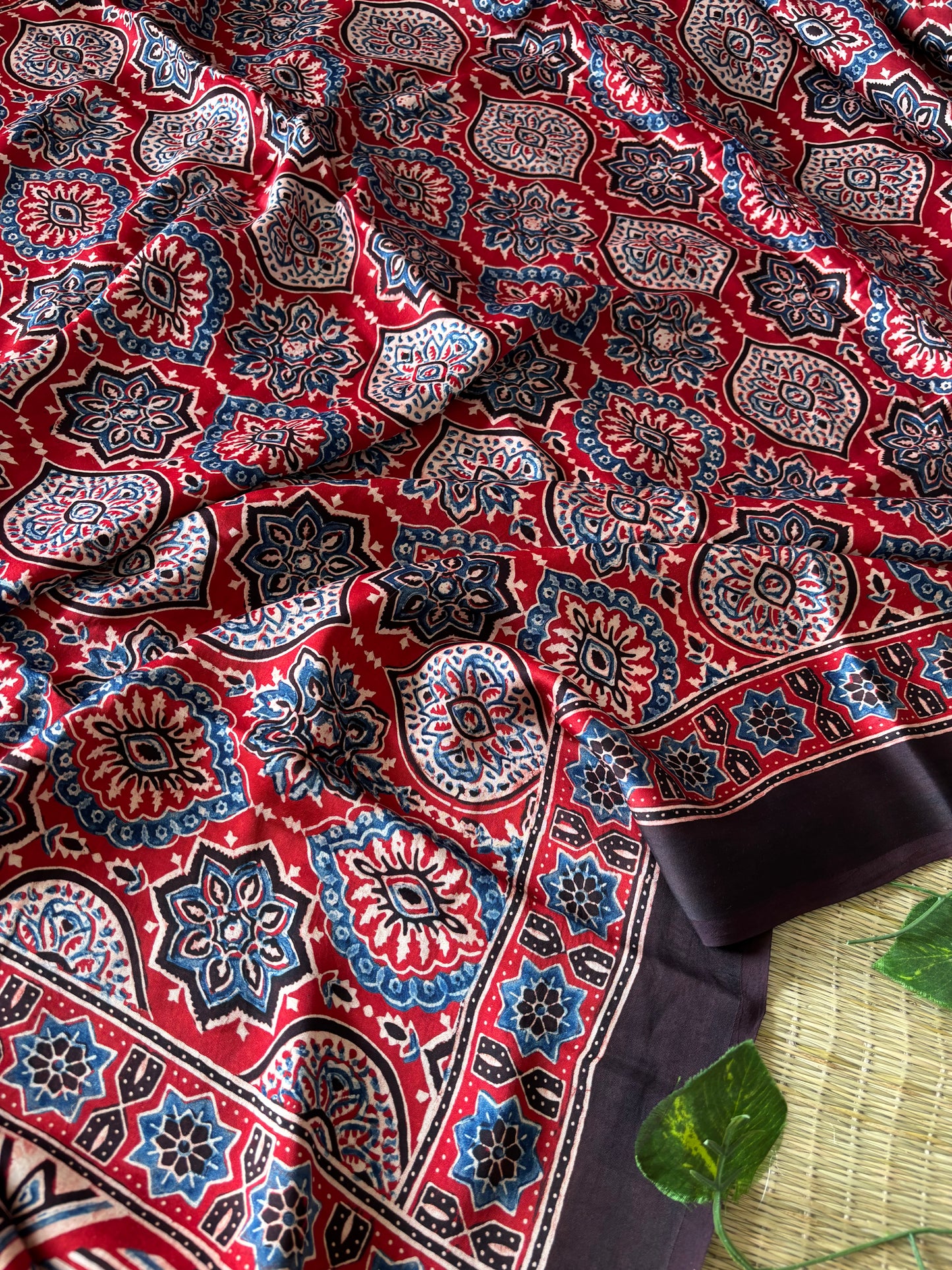 Ajrakh Modal Silk Saree
