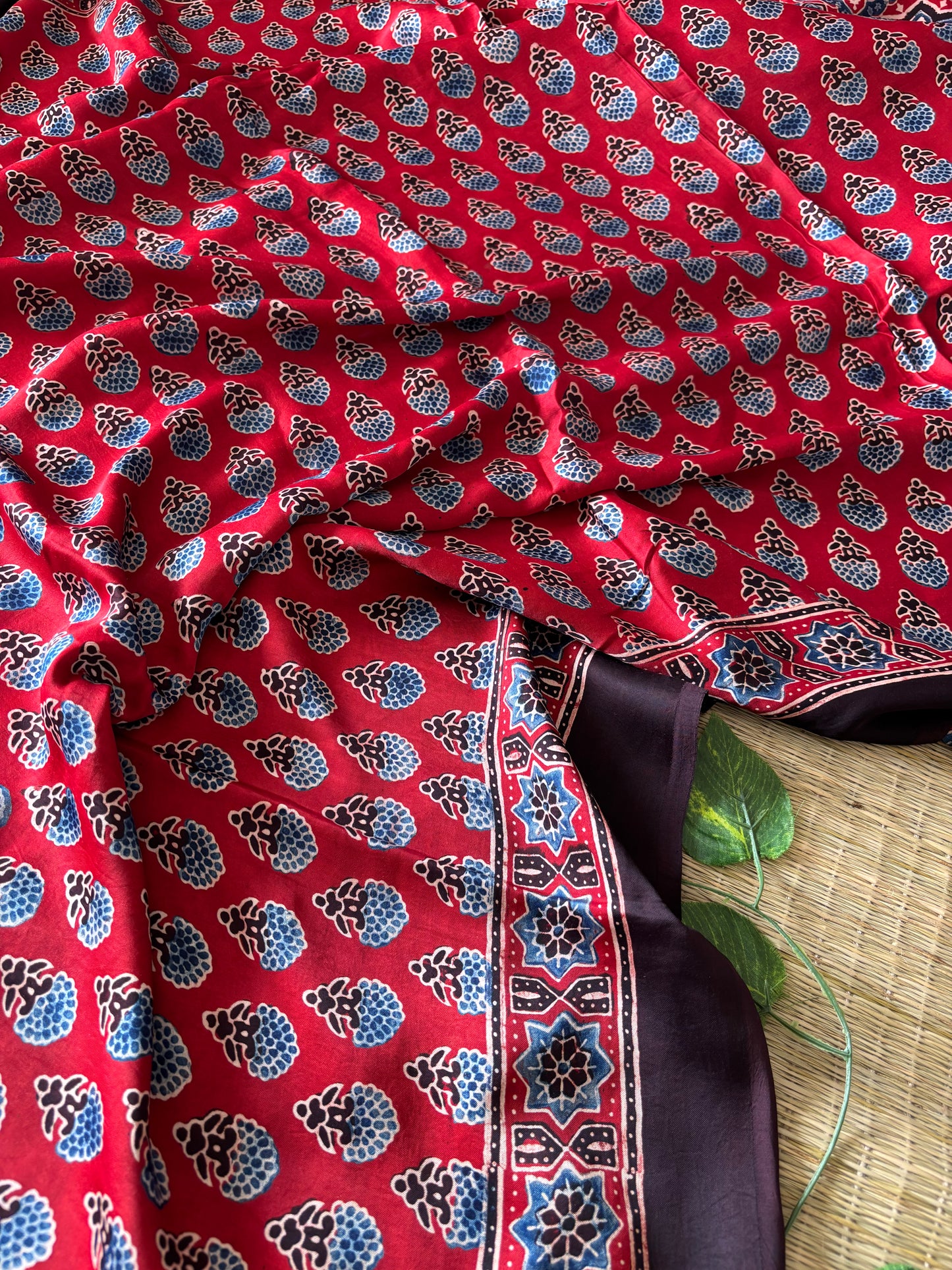 Ajrakh Modal Silk Saree