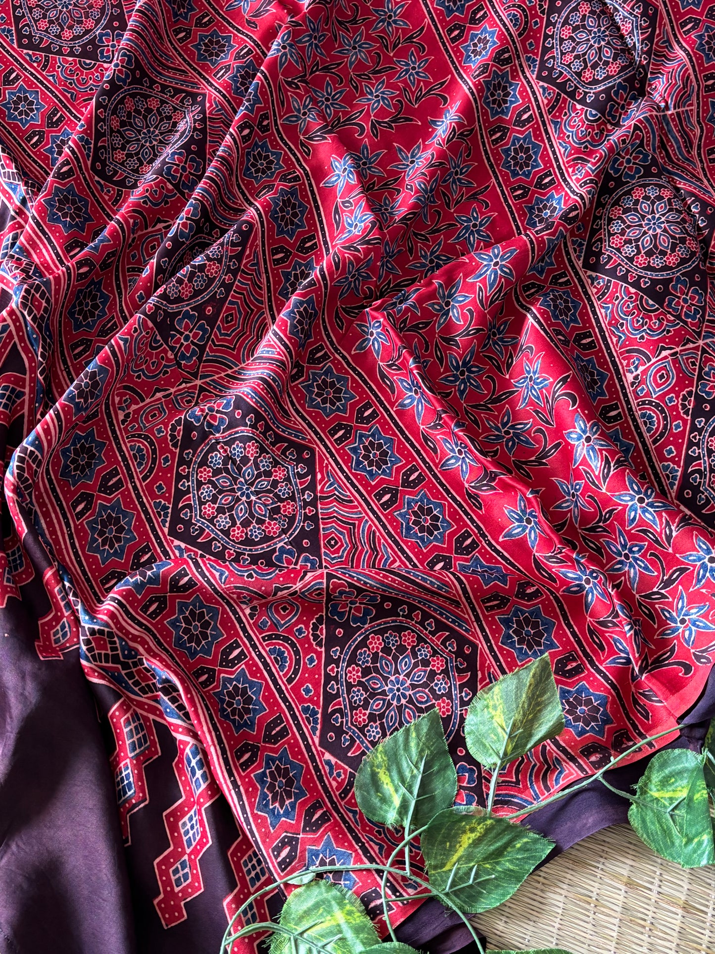 Ajrakh Modal Silk Saree