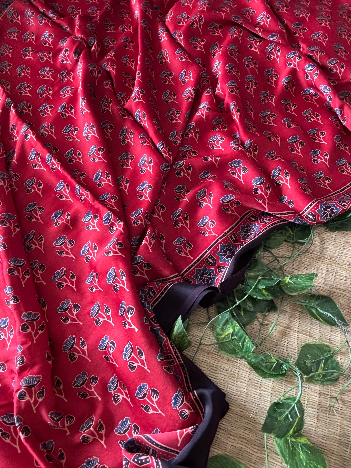 Ajrakh Modal Silk Saree