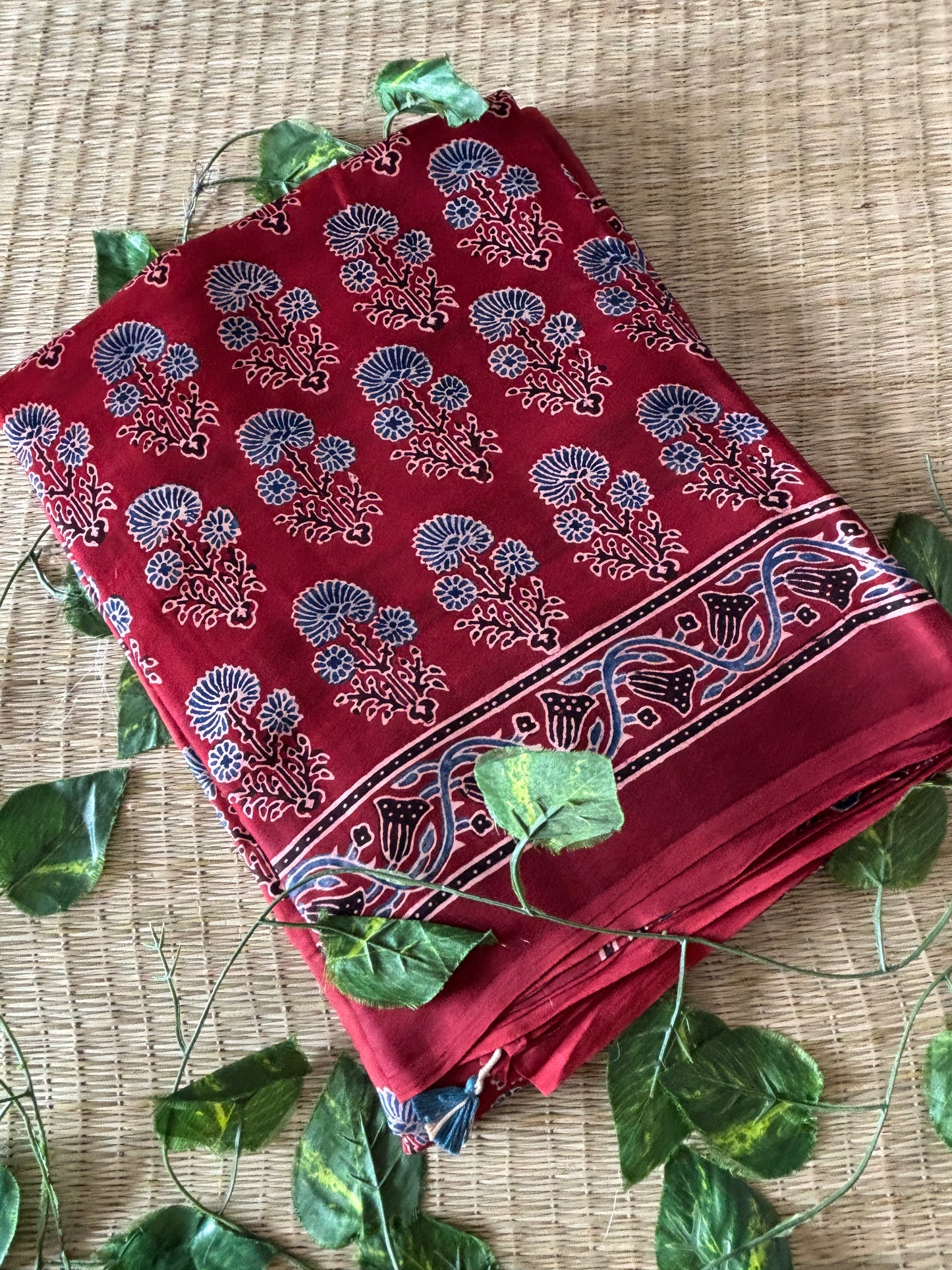 Ajrakh Modal Silk Saree