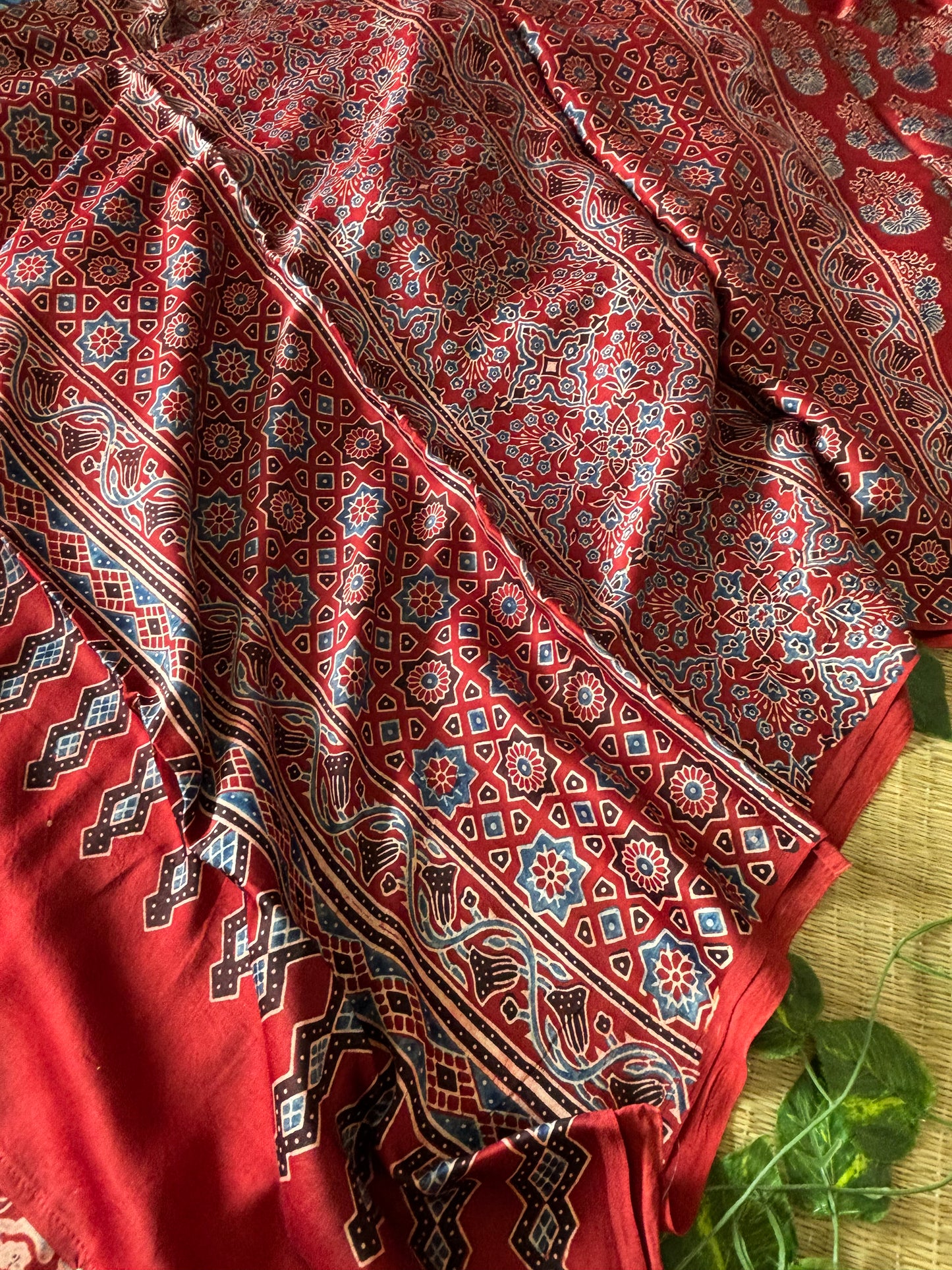 Ajrakh Modal Silk Saree