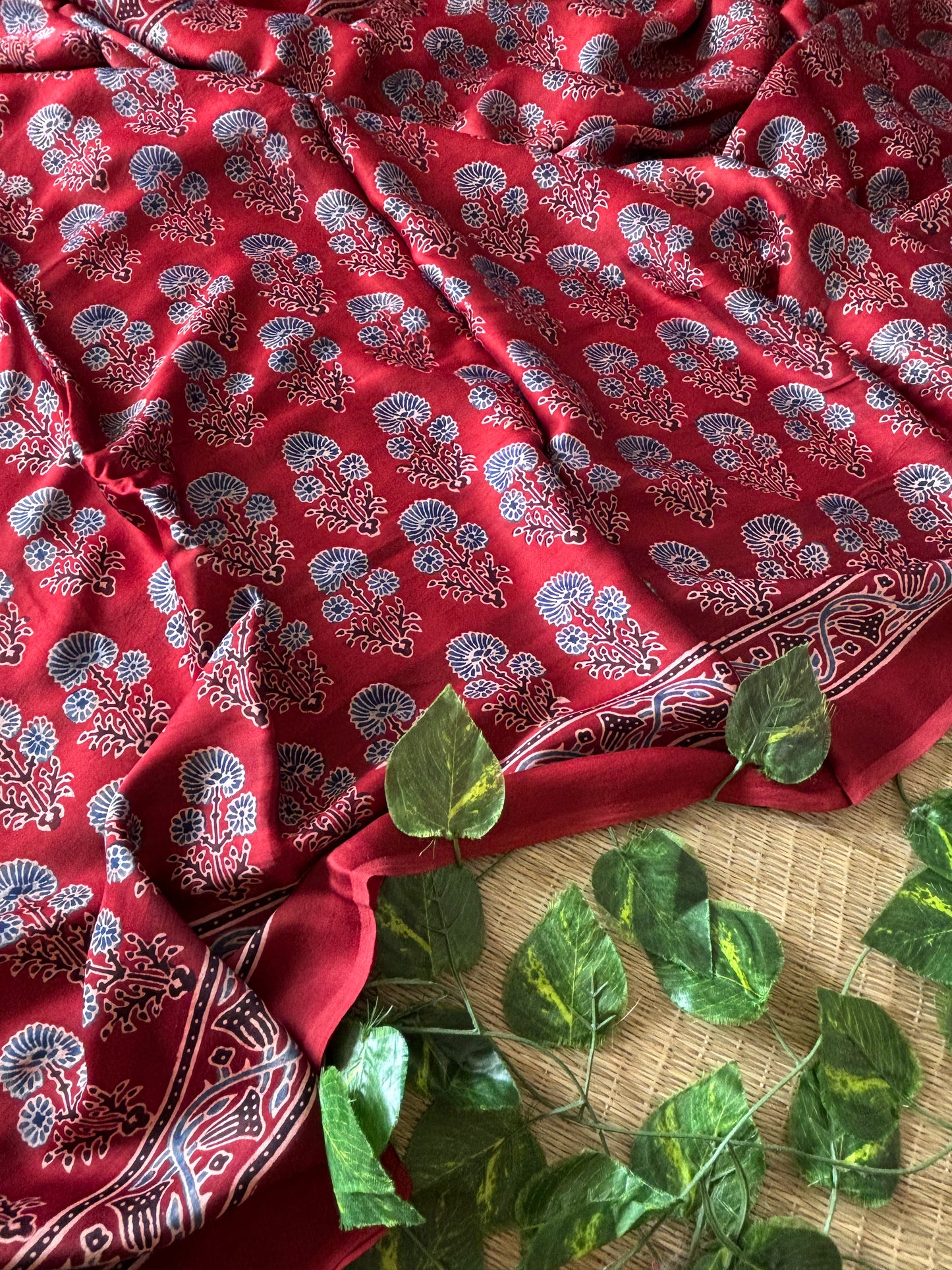 Ajrakh Modal Silk Saree