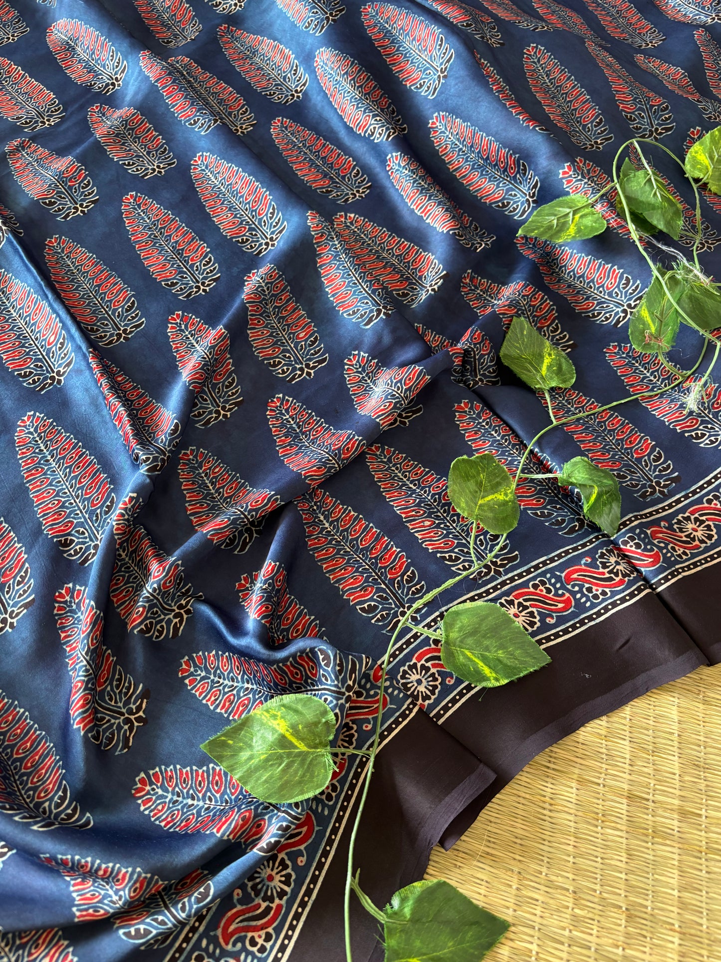 Ajrakh Modal Silk Saree