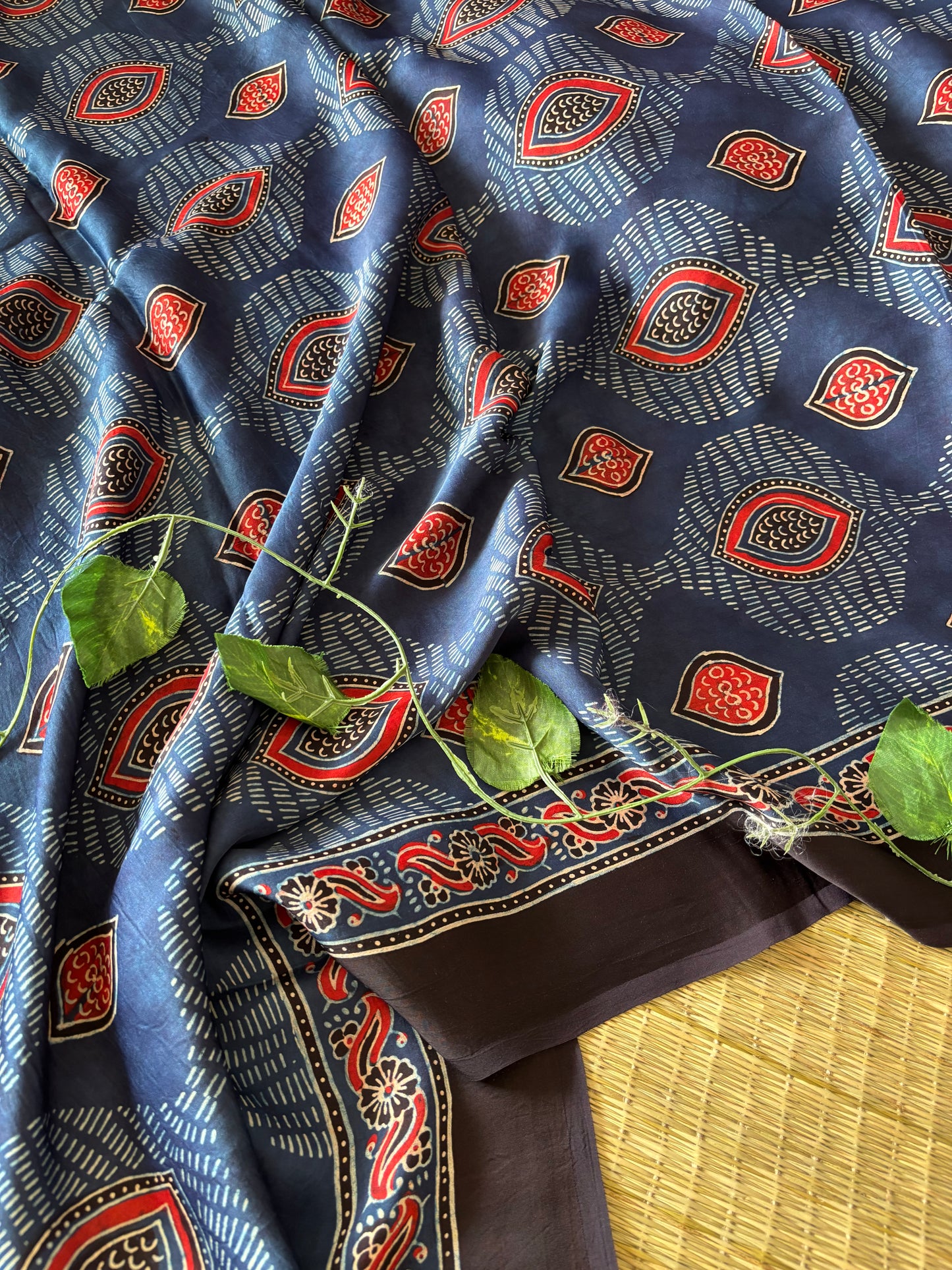 Ajrakh Modal Silk Saree