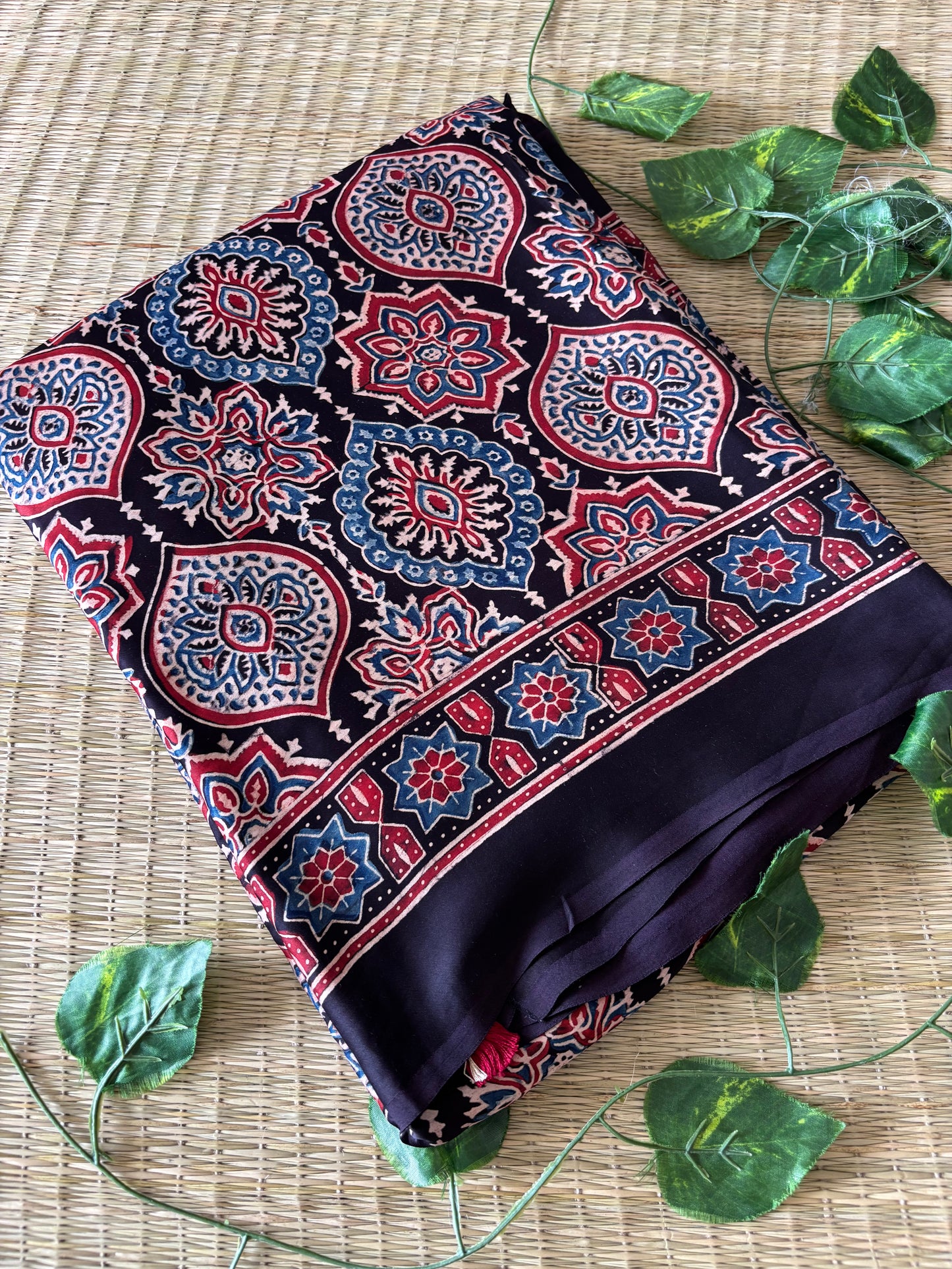 Ajrakh Modal Silk Saree