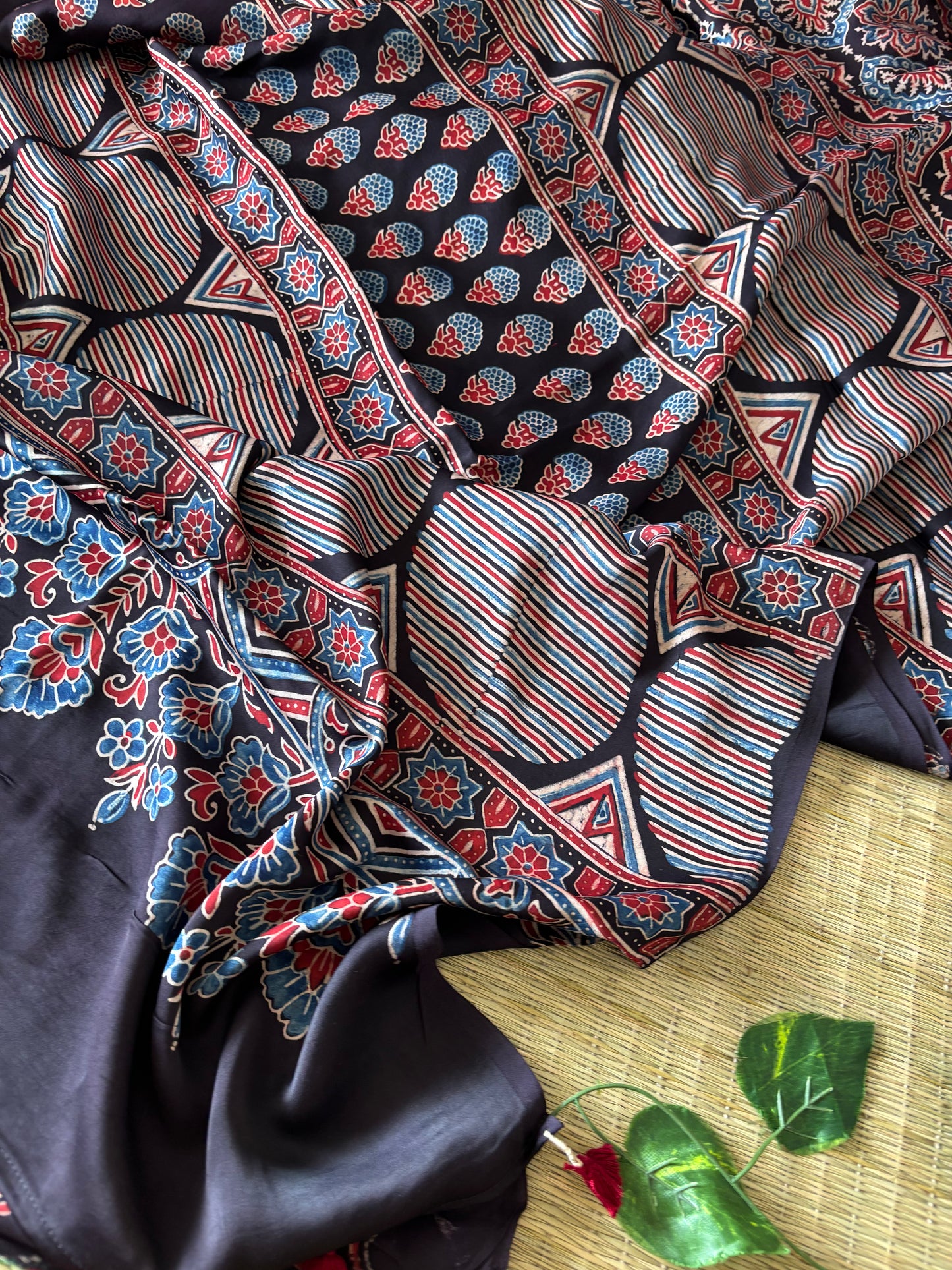 Ajrakh Modal Silk Saree