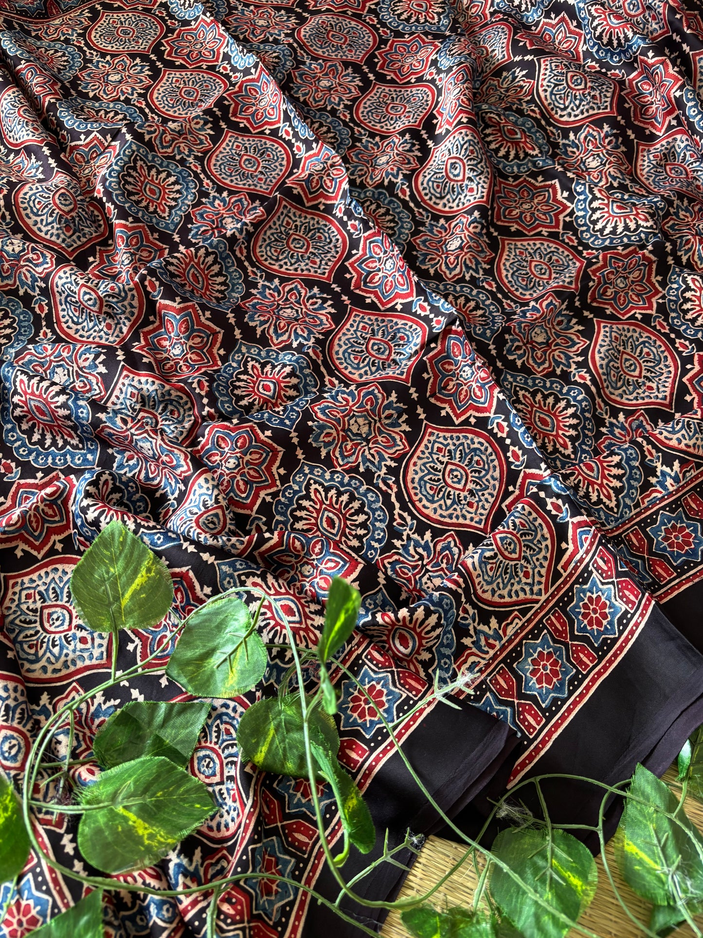 Ajrakh Modal Silk Saree