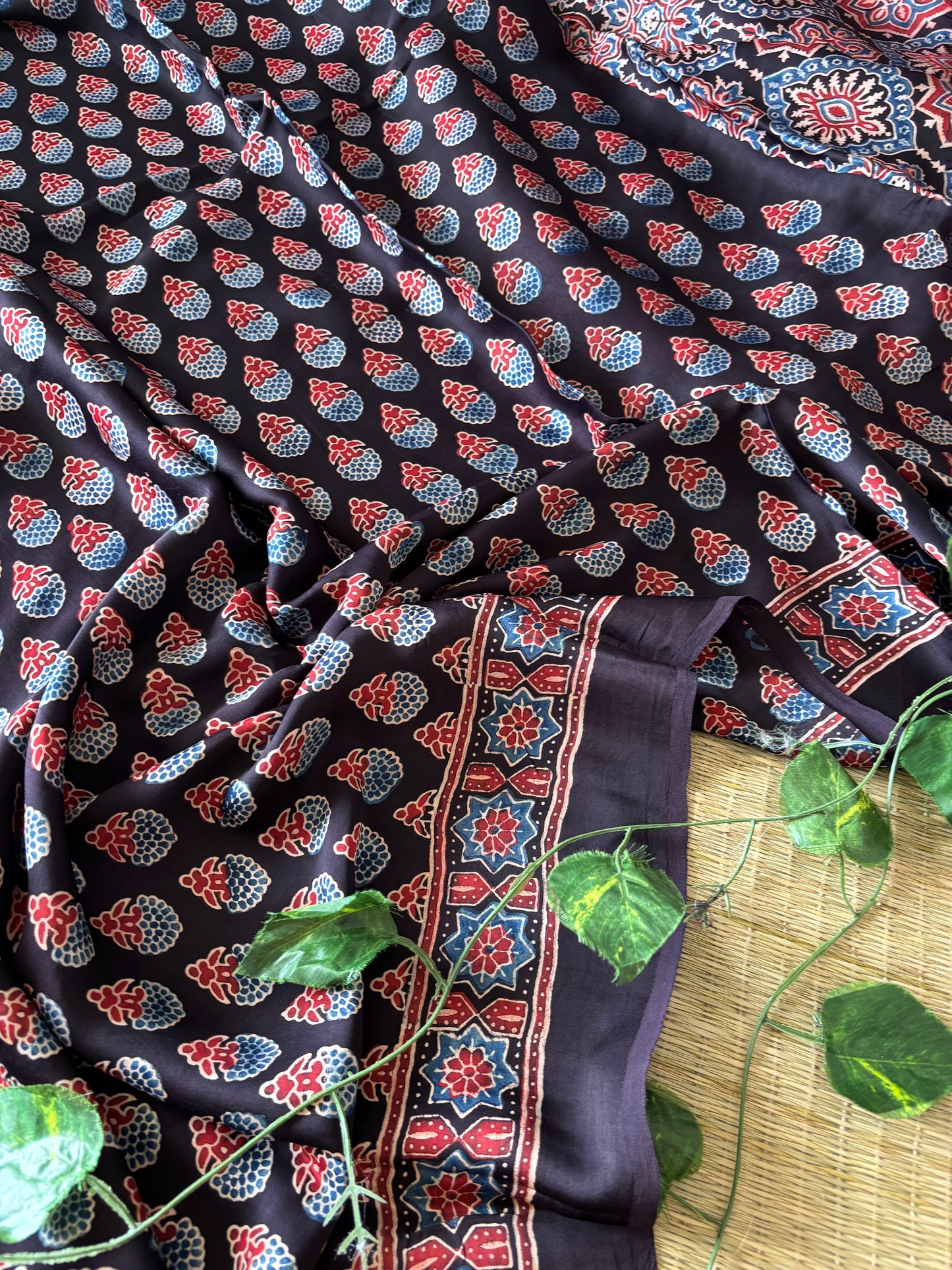 Ajrakh Modal Silk Saree