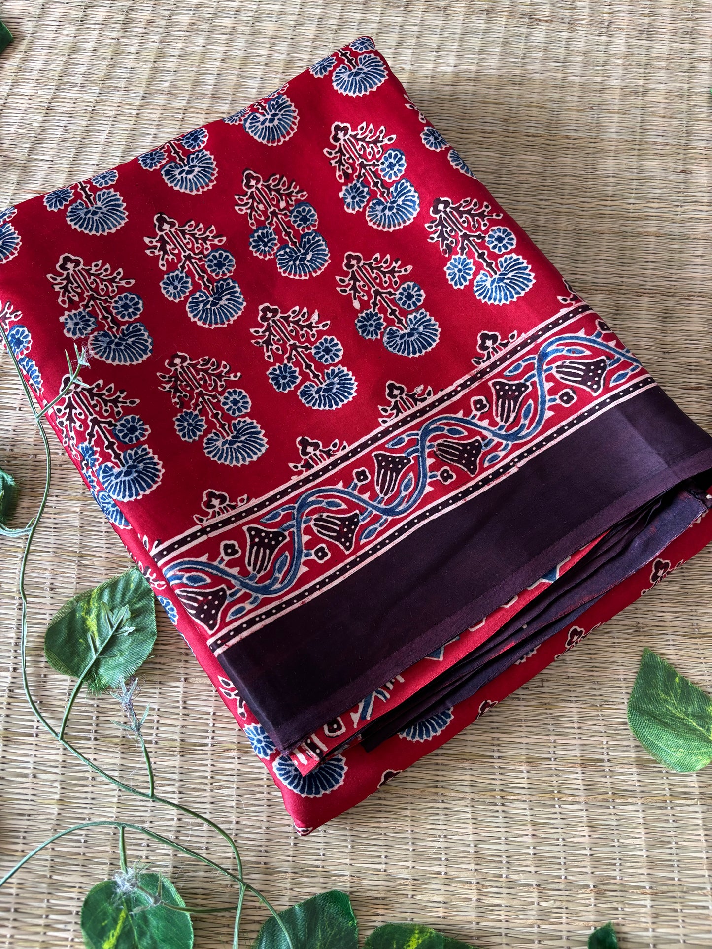 Ajrakh Modal Silk Saree