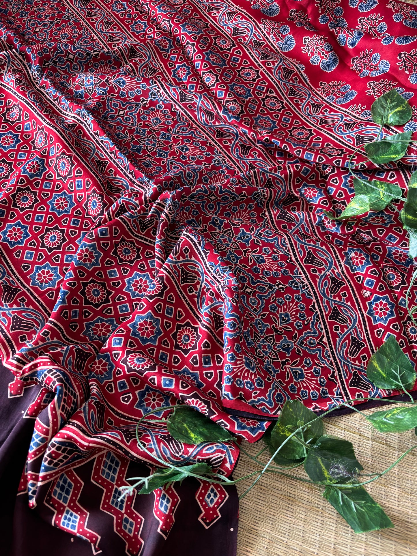 Ajrakh Modal Silk Saree