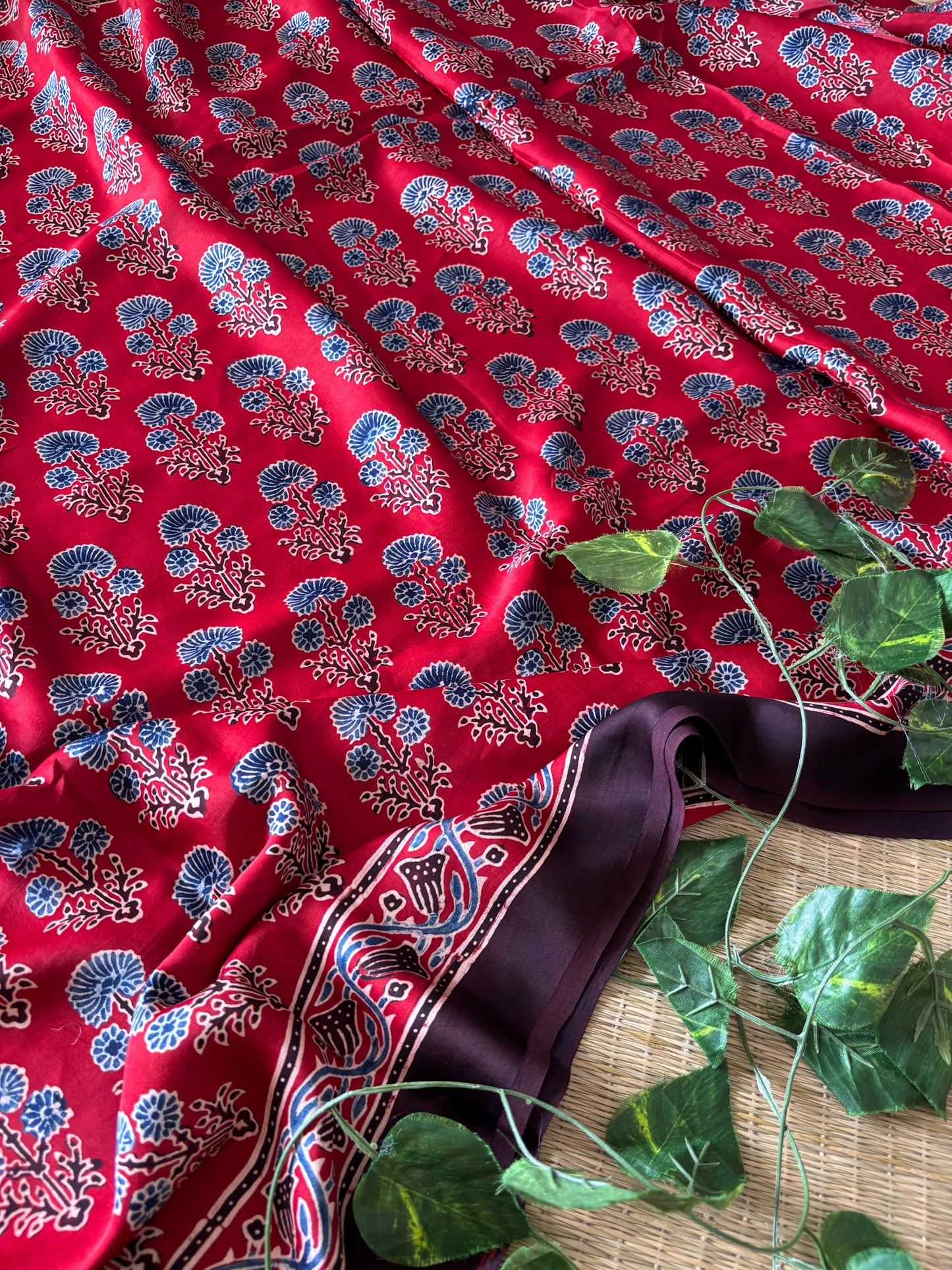 Ajrakh Modal Silk Saree