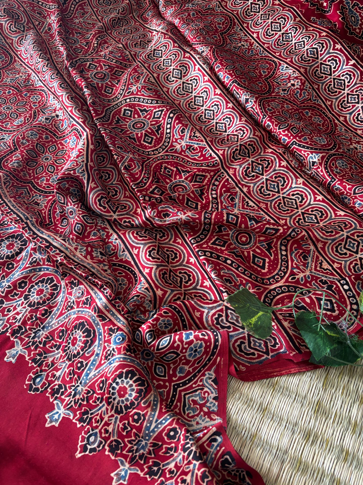 Ajrakh Modal Silk Saree