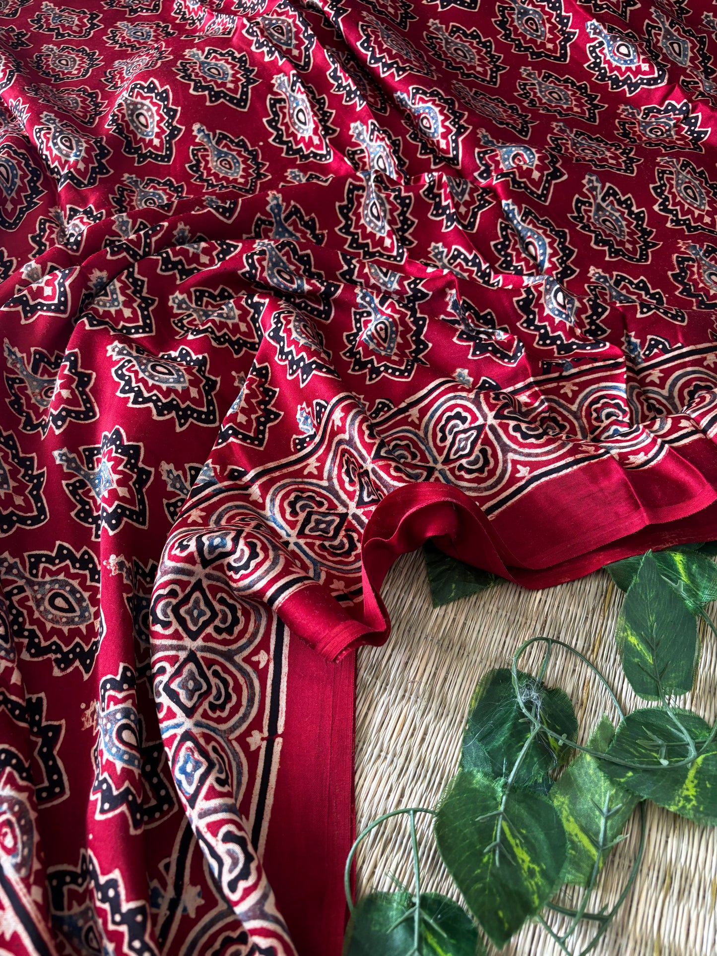 Ajrakh Modal Silk Saree
