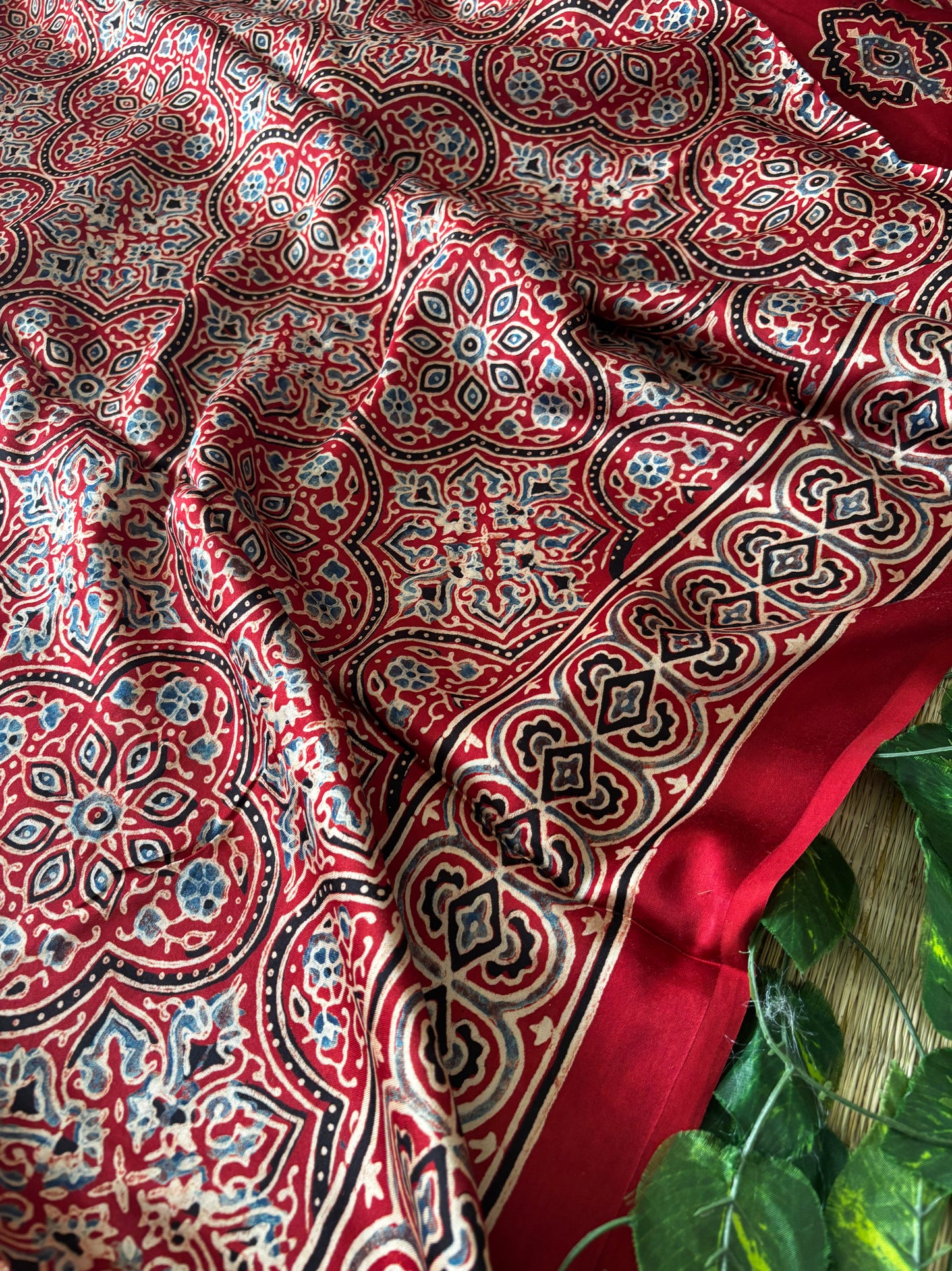 Ajrakh Modal Silk Saree