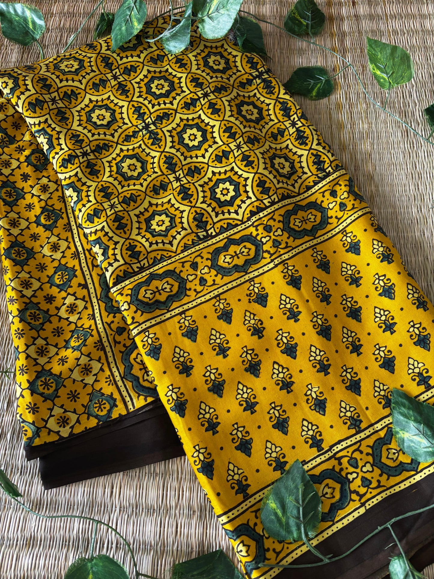 Ajrakh Modal Silk Saree