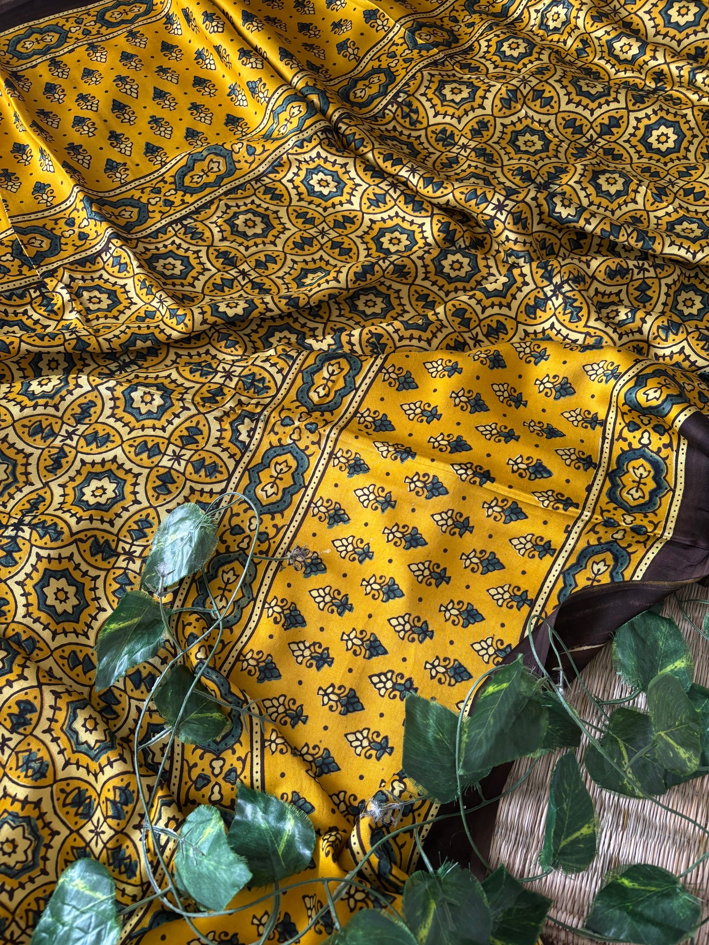 Ajrakh Modal Silk Saree