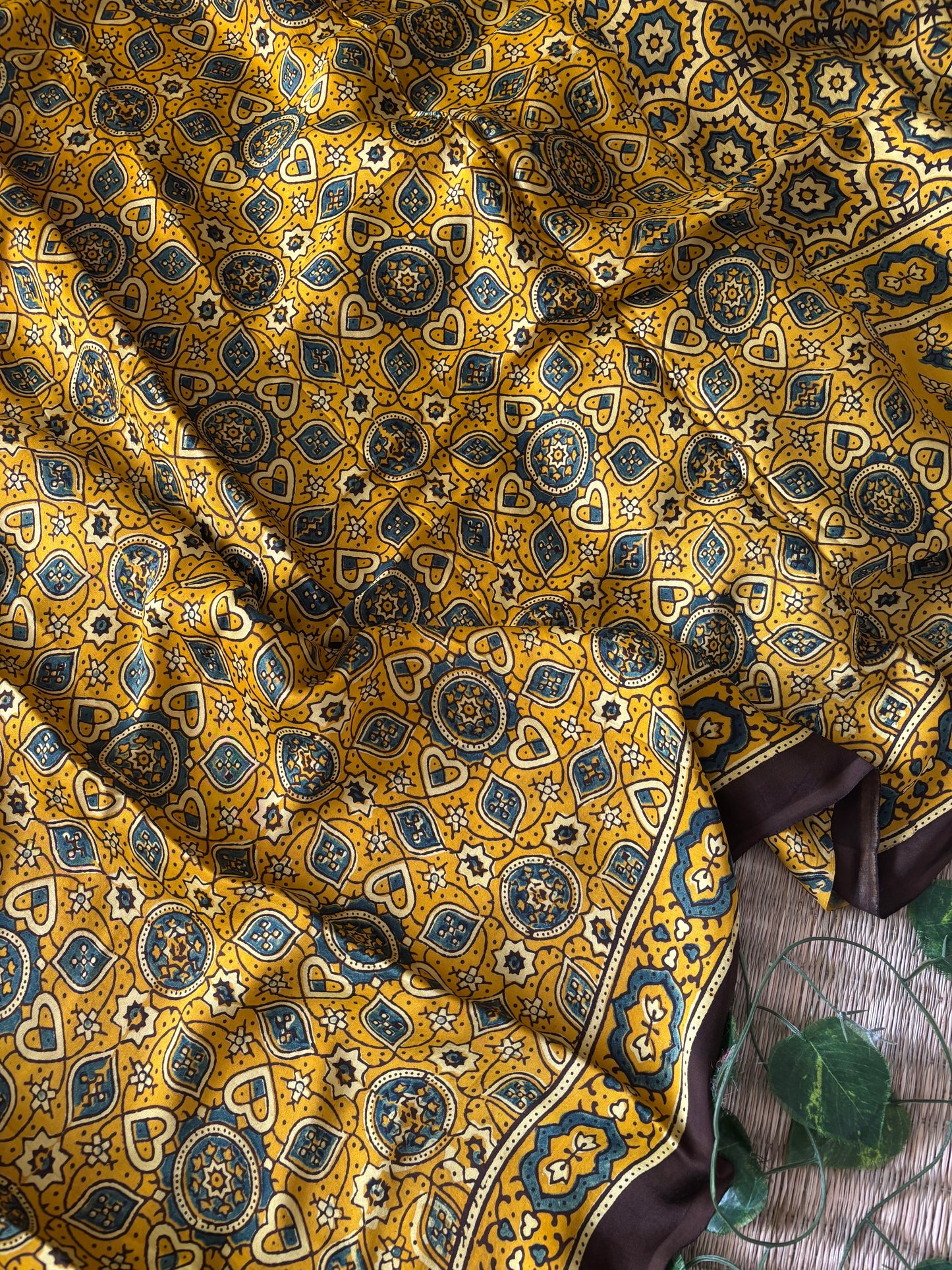 Ajrakh Modal Silk Saree