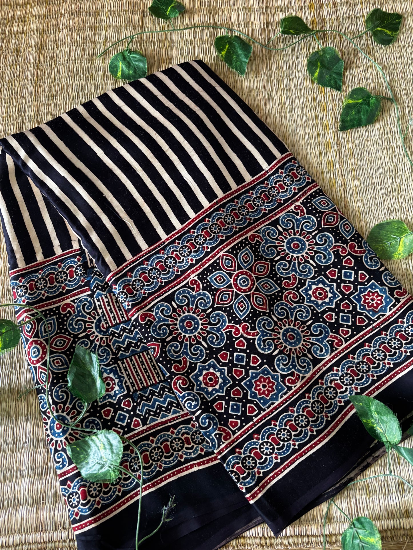 Ajrakh Modal Silk Saree