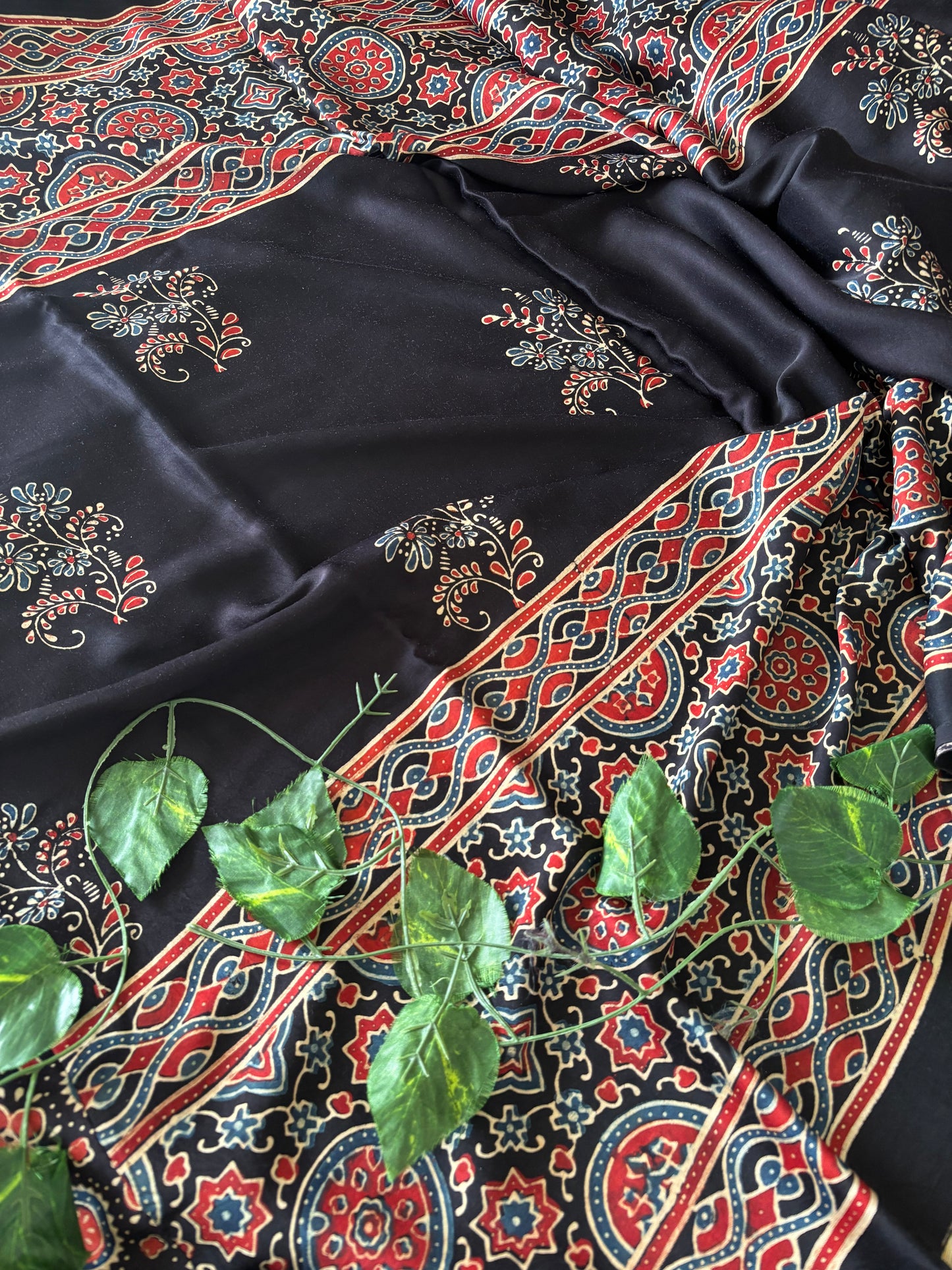 Ajrakh Modal Silk Saree