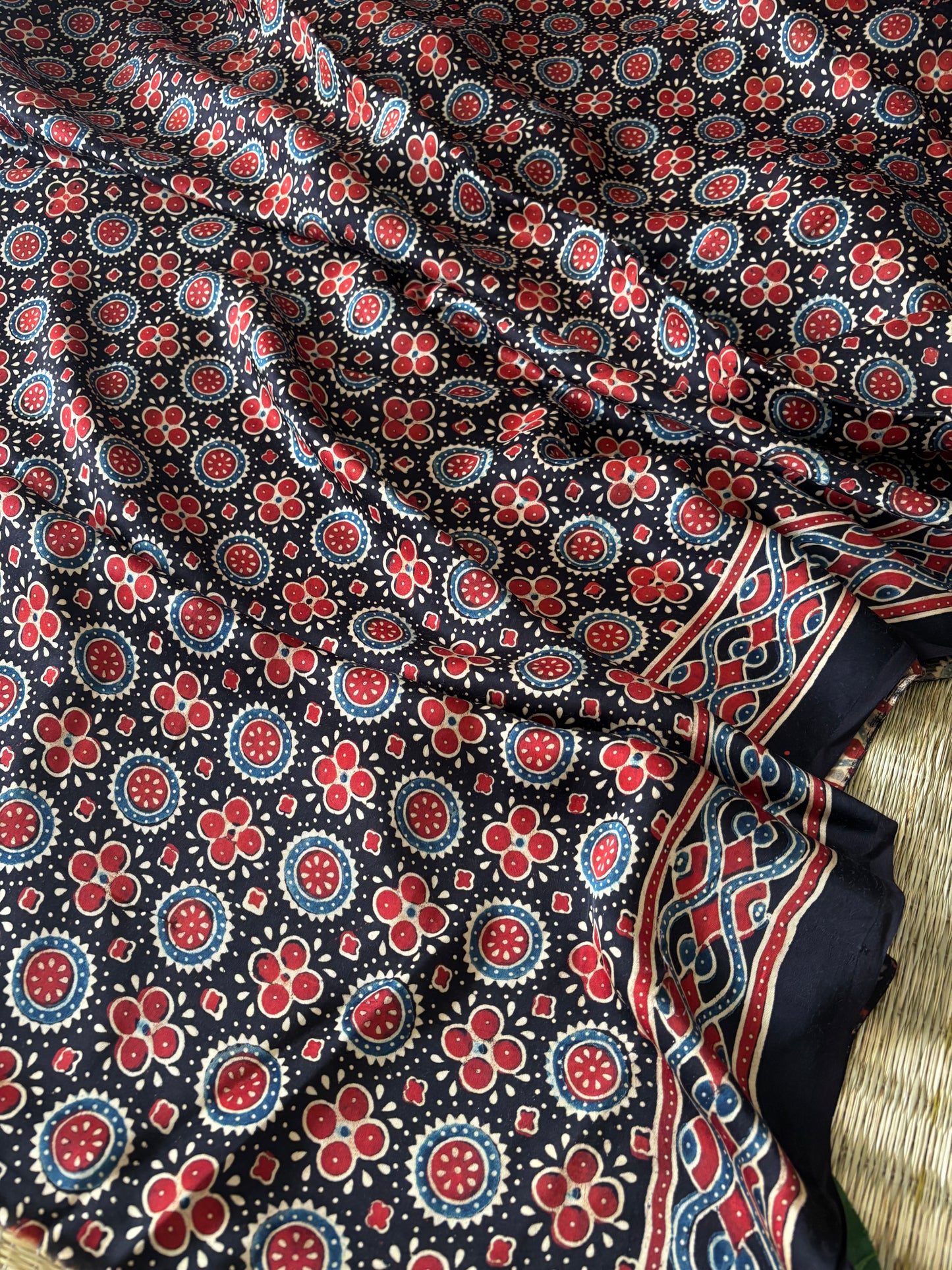Ajrakh Modal Silk Saree