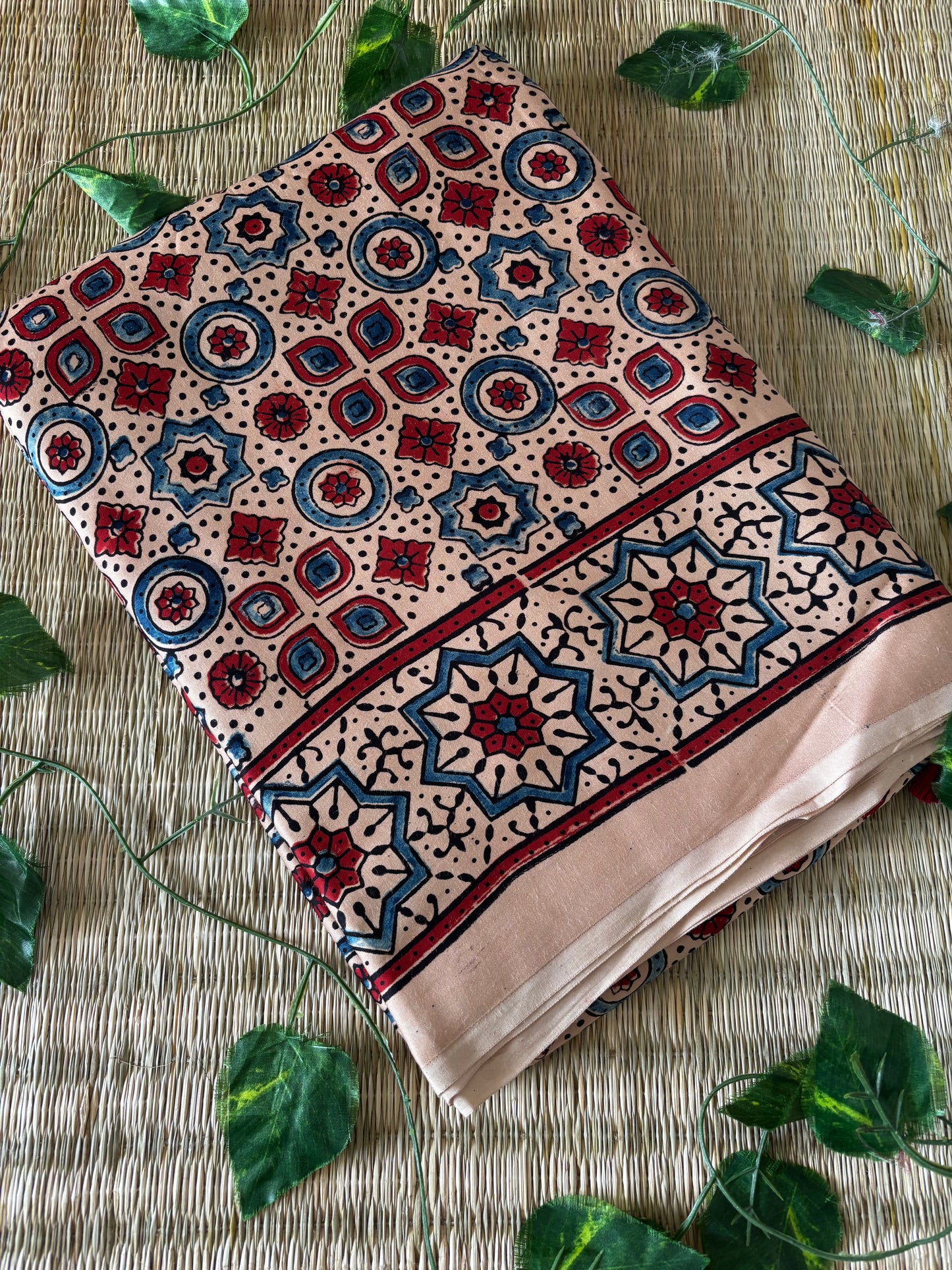 Ajrakh Modal Silk Saree