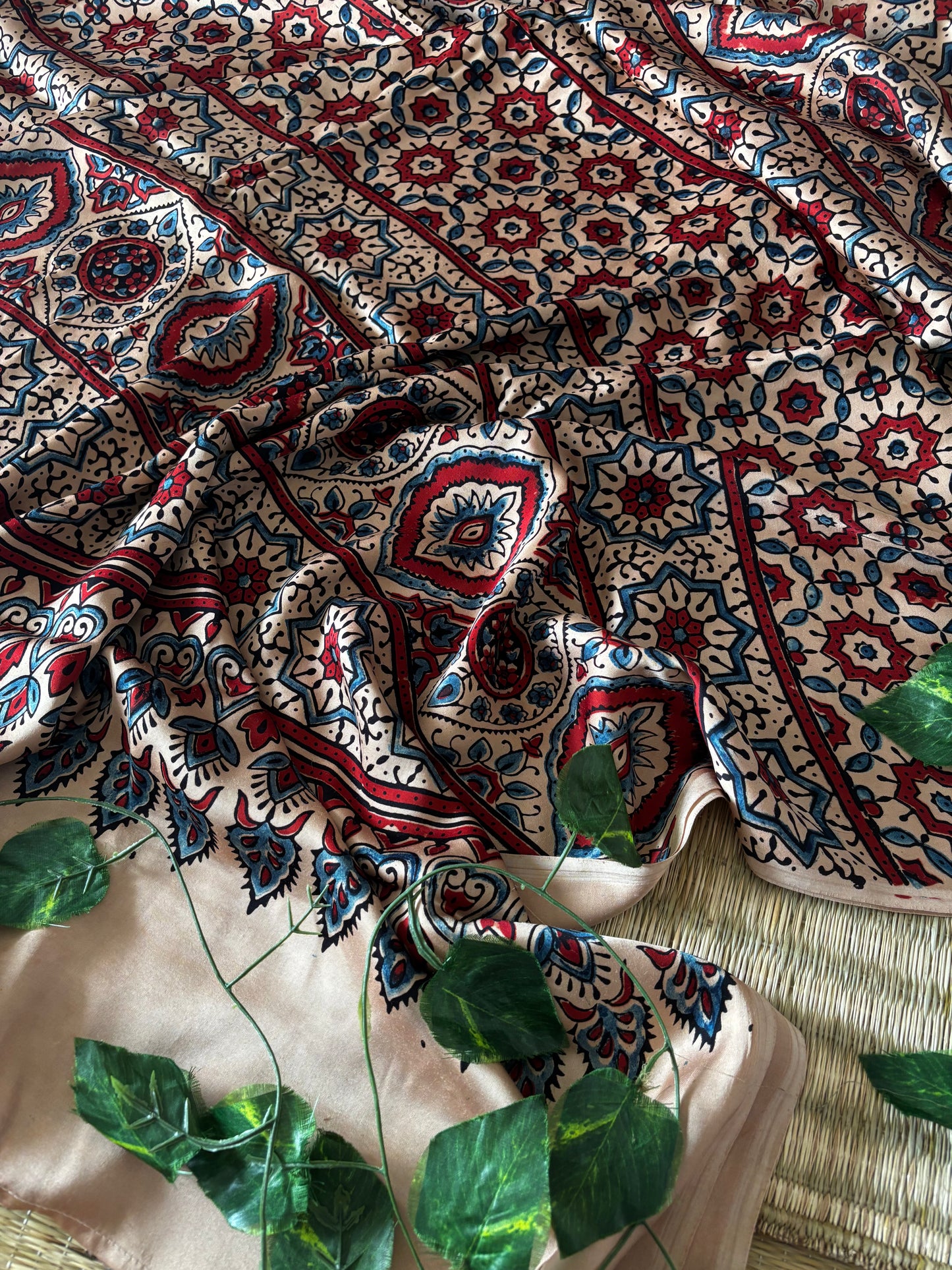 Ajrakh Modal Silk Saree