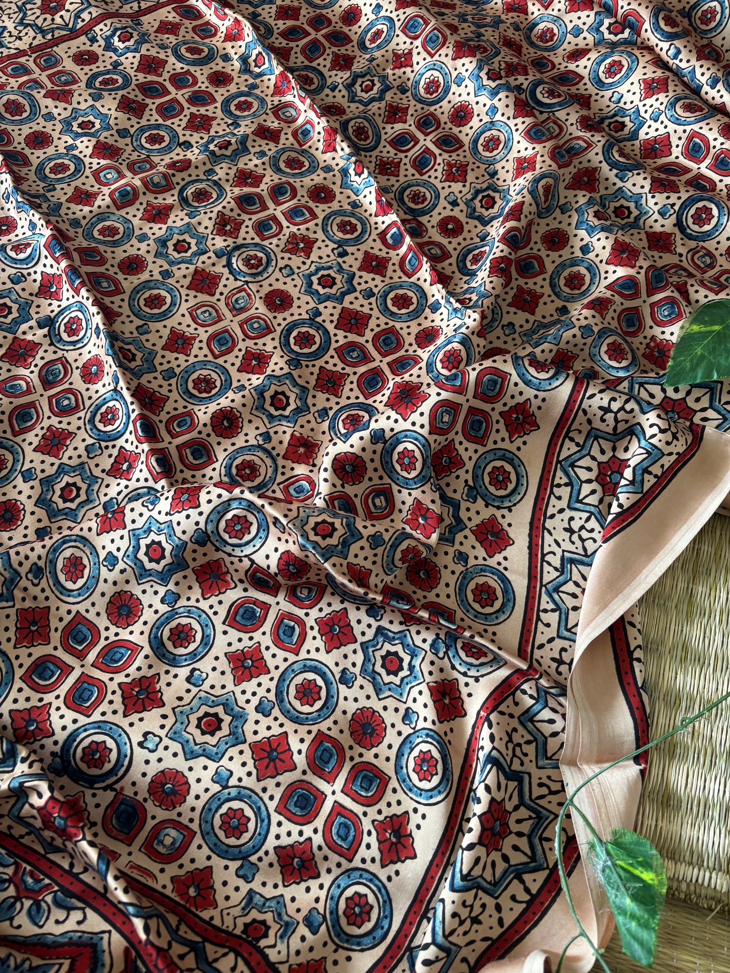 Ajrakh Modal Silk Saree