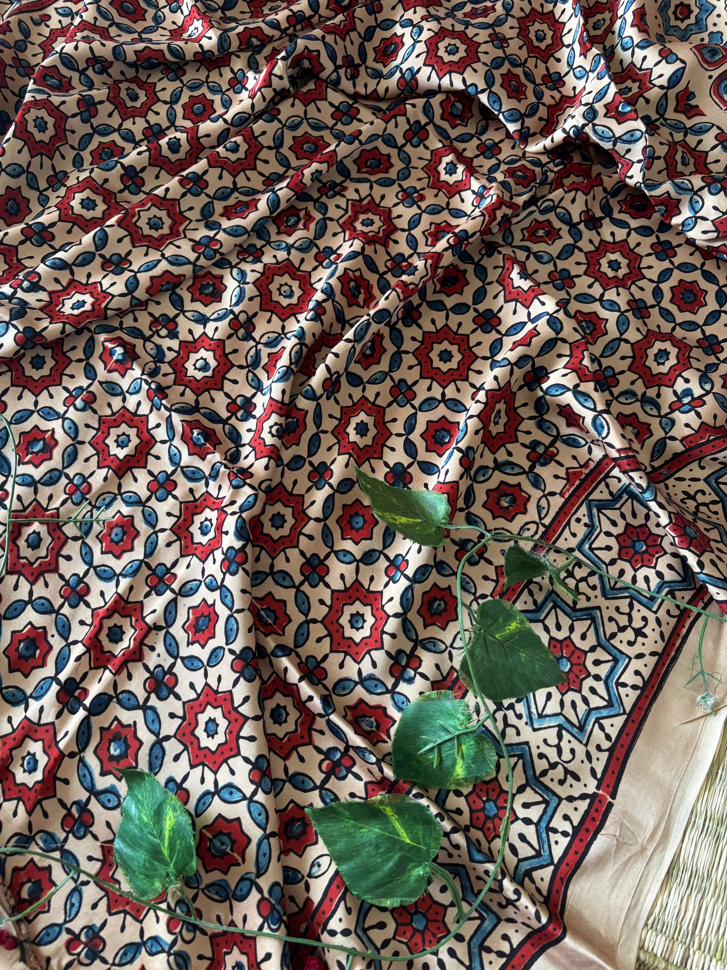 Ajrakh Modal Silk Saree