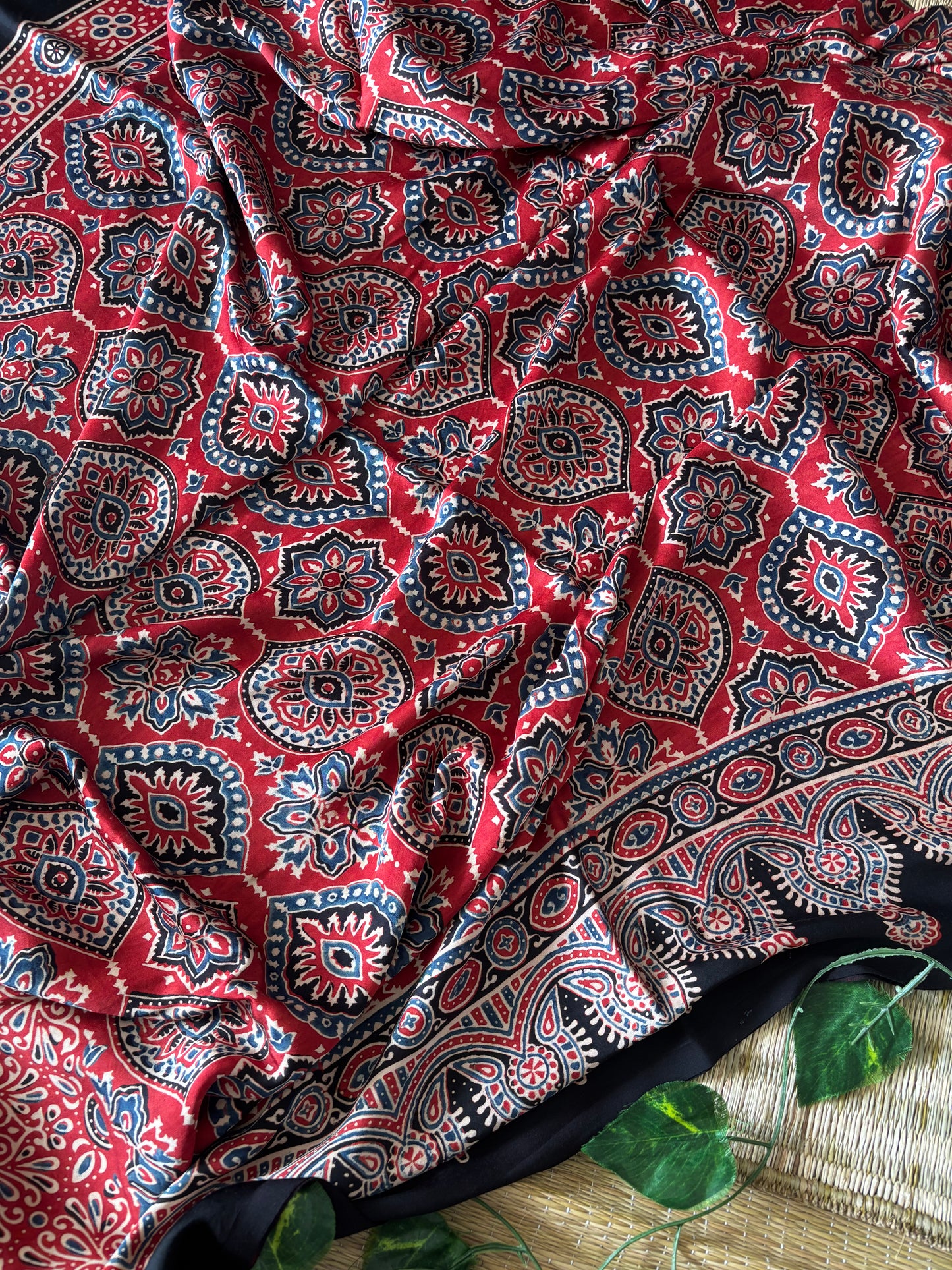Ajrakh Modal Silk Saree