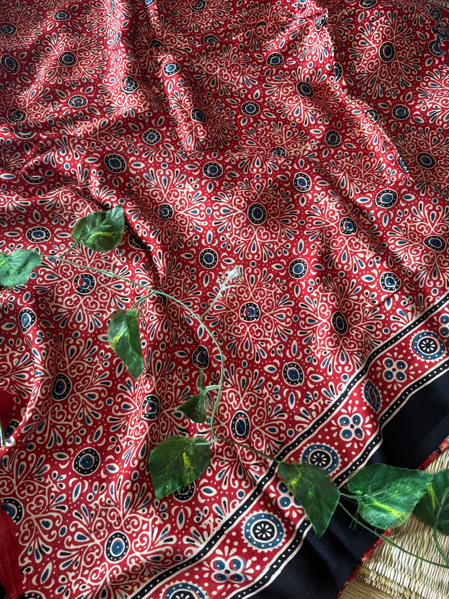 Ajrakh Modal Silk Saree