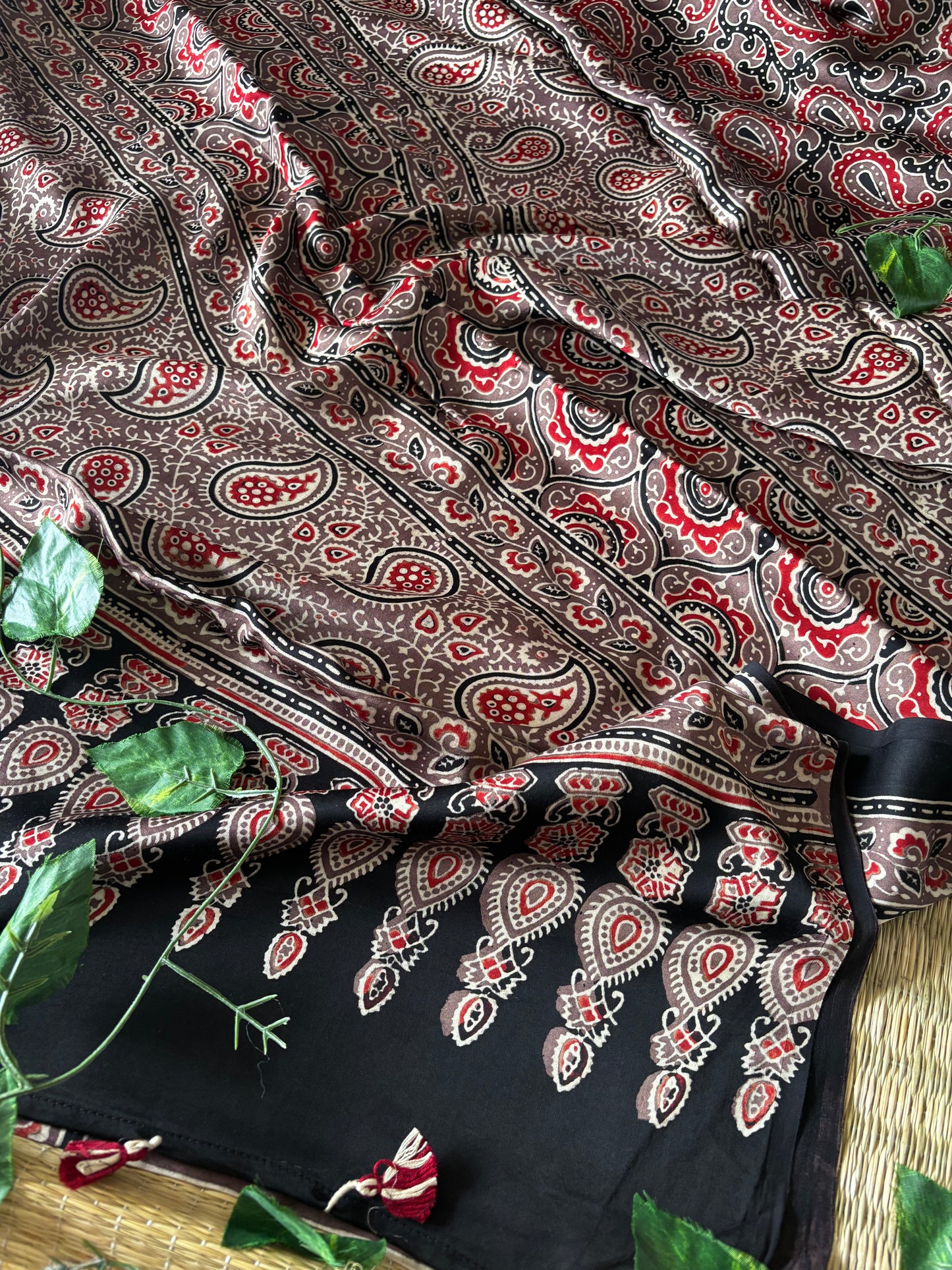 Ajrakh Modal Silk Saree