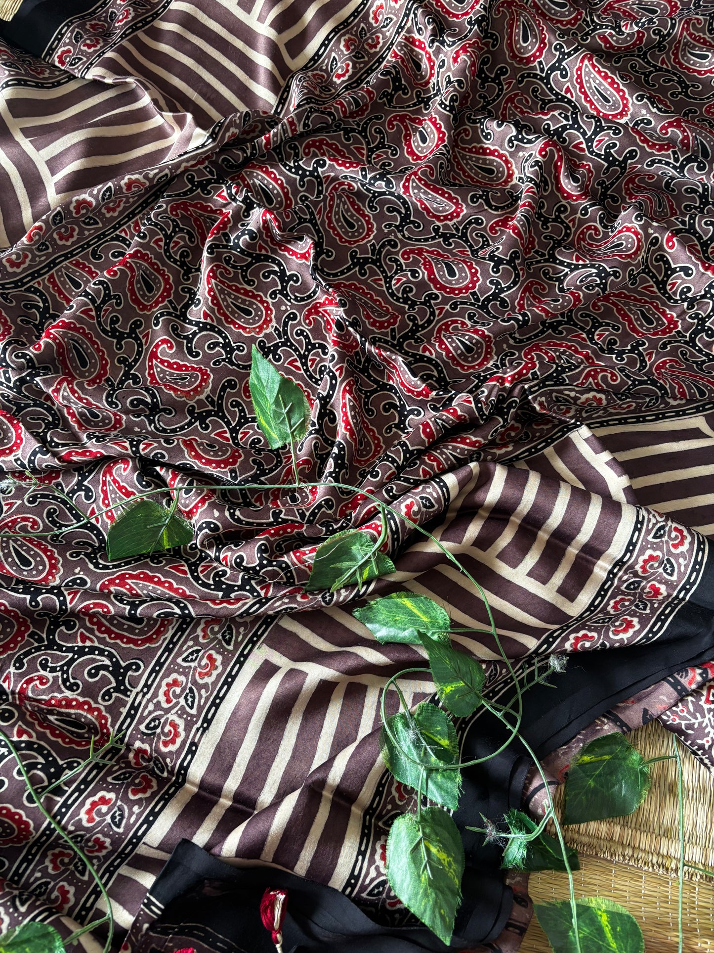 Ajrakh Modal Silk Saree