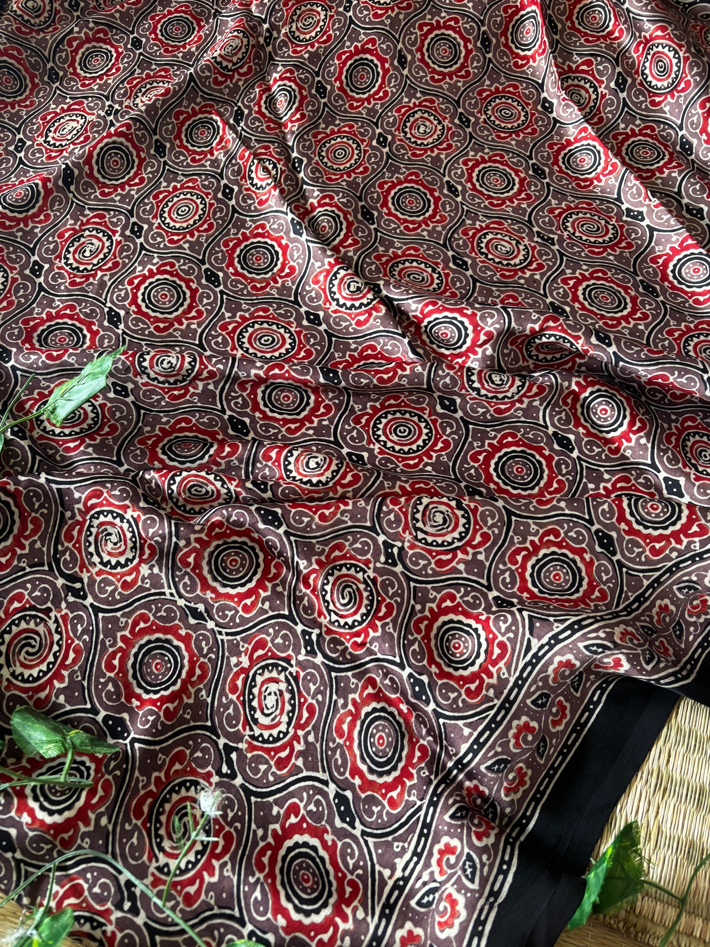Ajrakh Modal Silk Saree