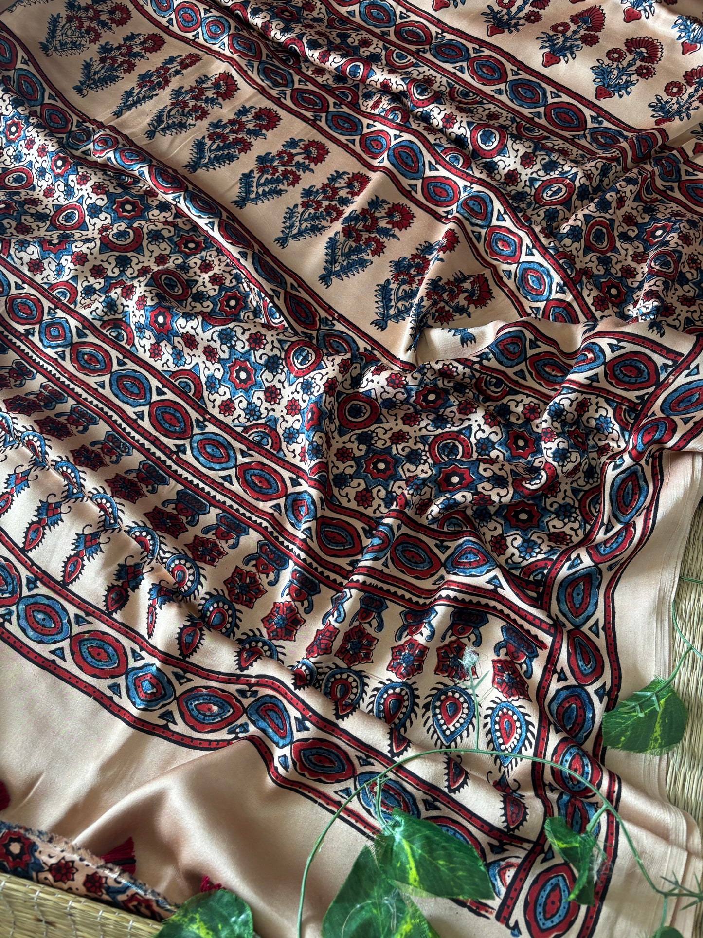 Ajrakh Modal Silk Saree