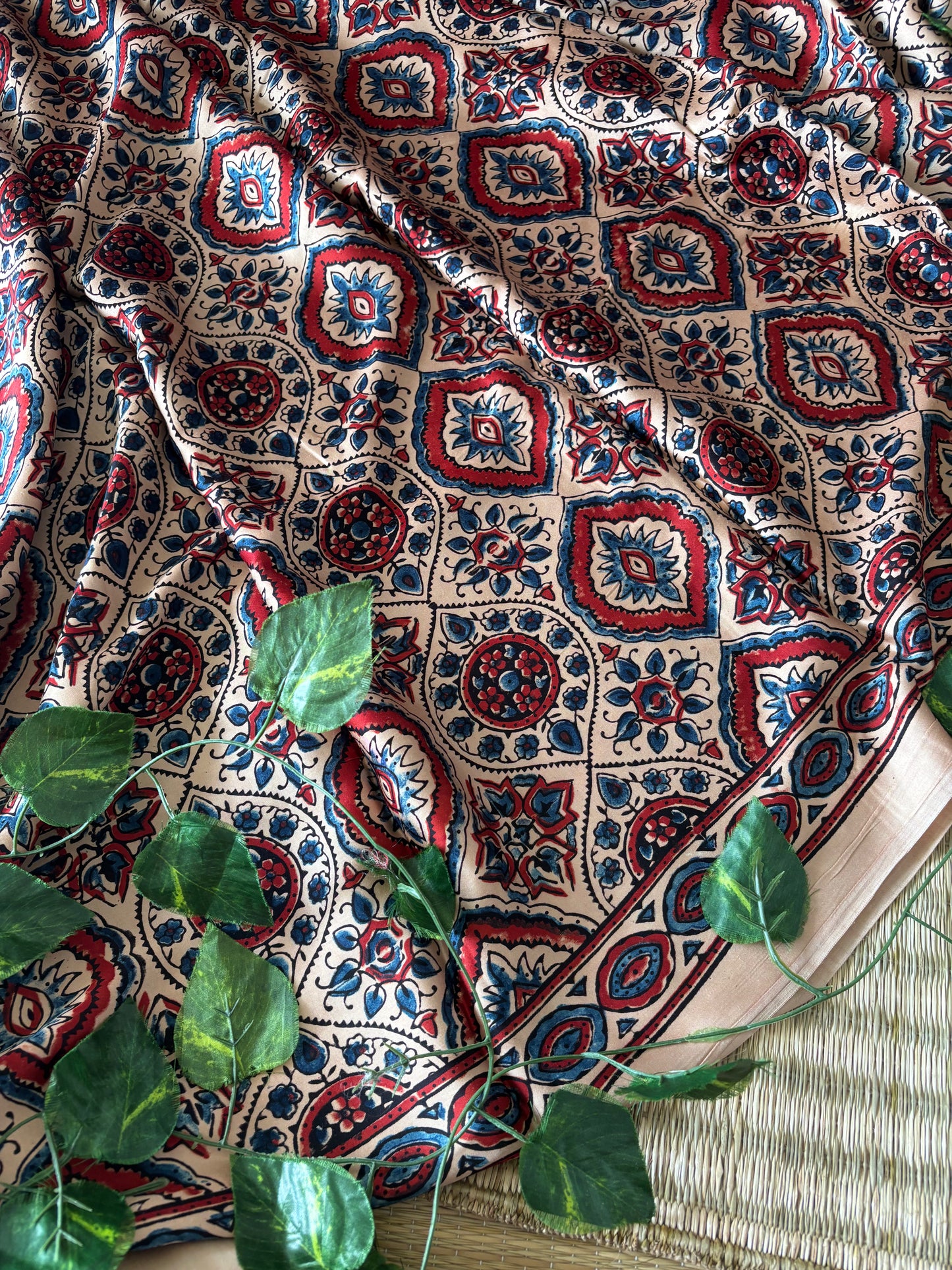 Ajrakh Modal Silk Saree