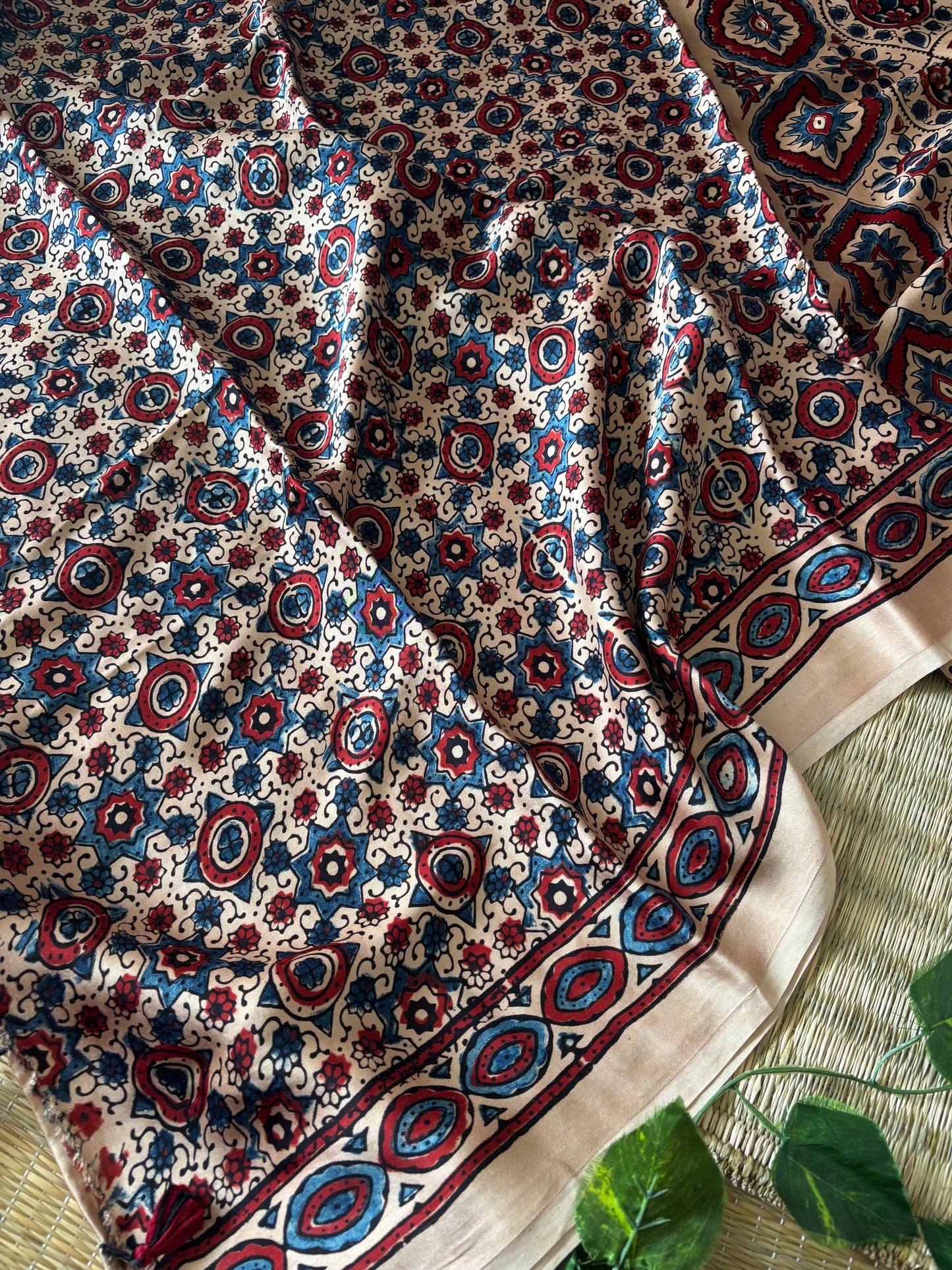 Ajrakh Modal Silk Saree