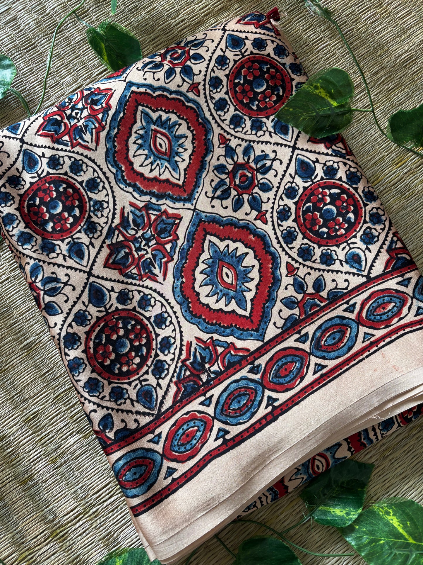 Ajrakh Modal Silk Saree