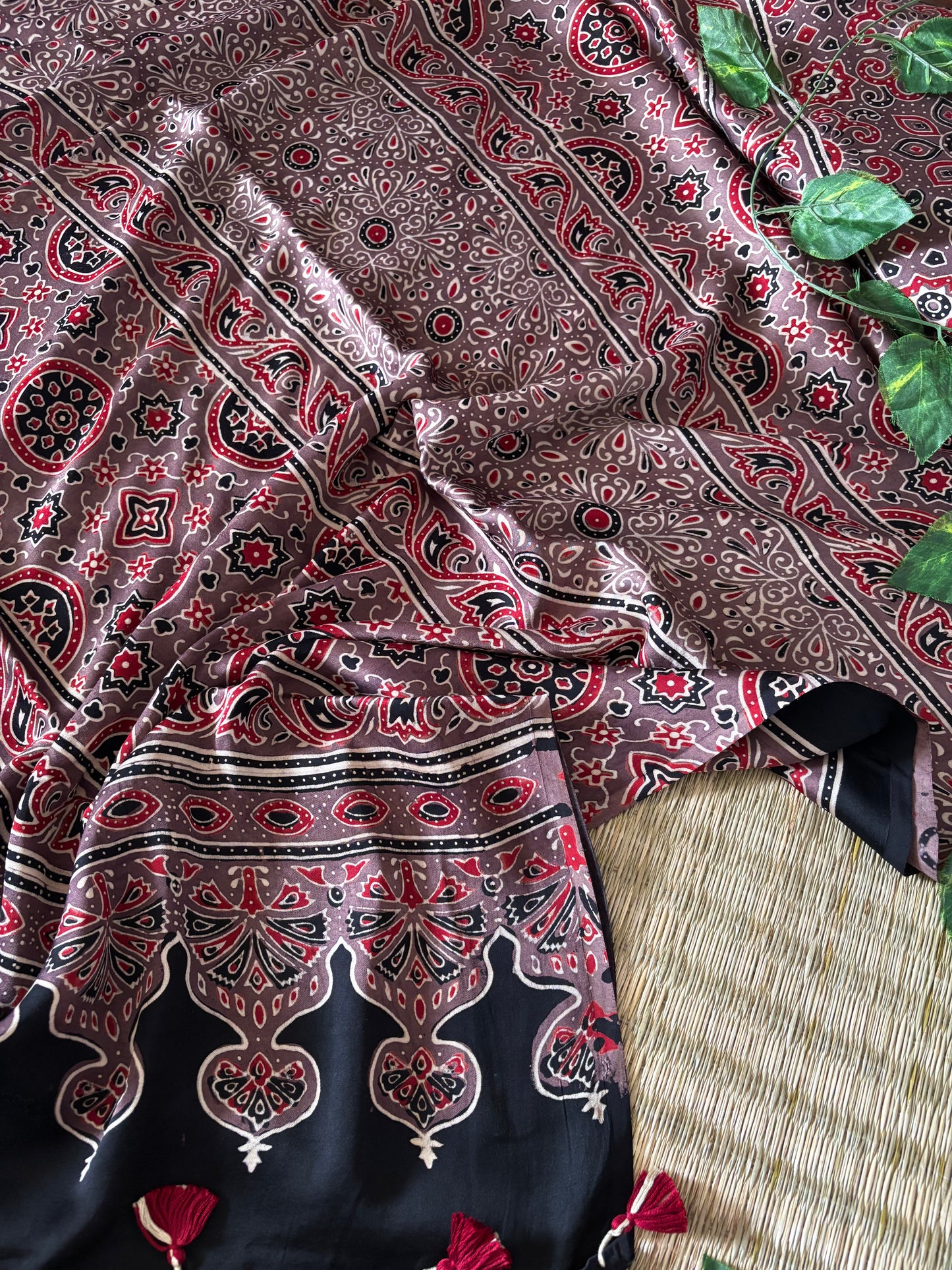 Ajrakh Modal Silk Saree