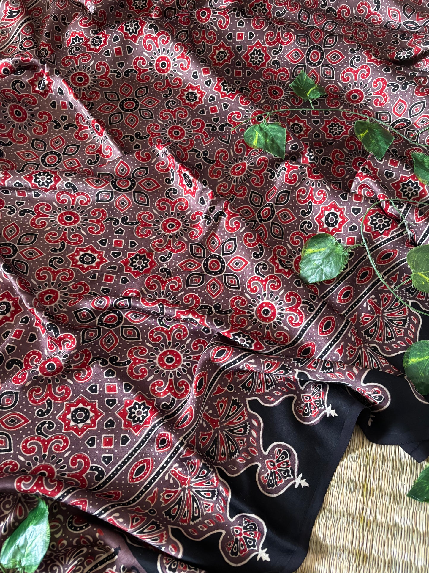 Ajrakh Modal Silk Saree