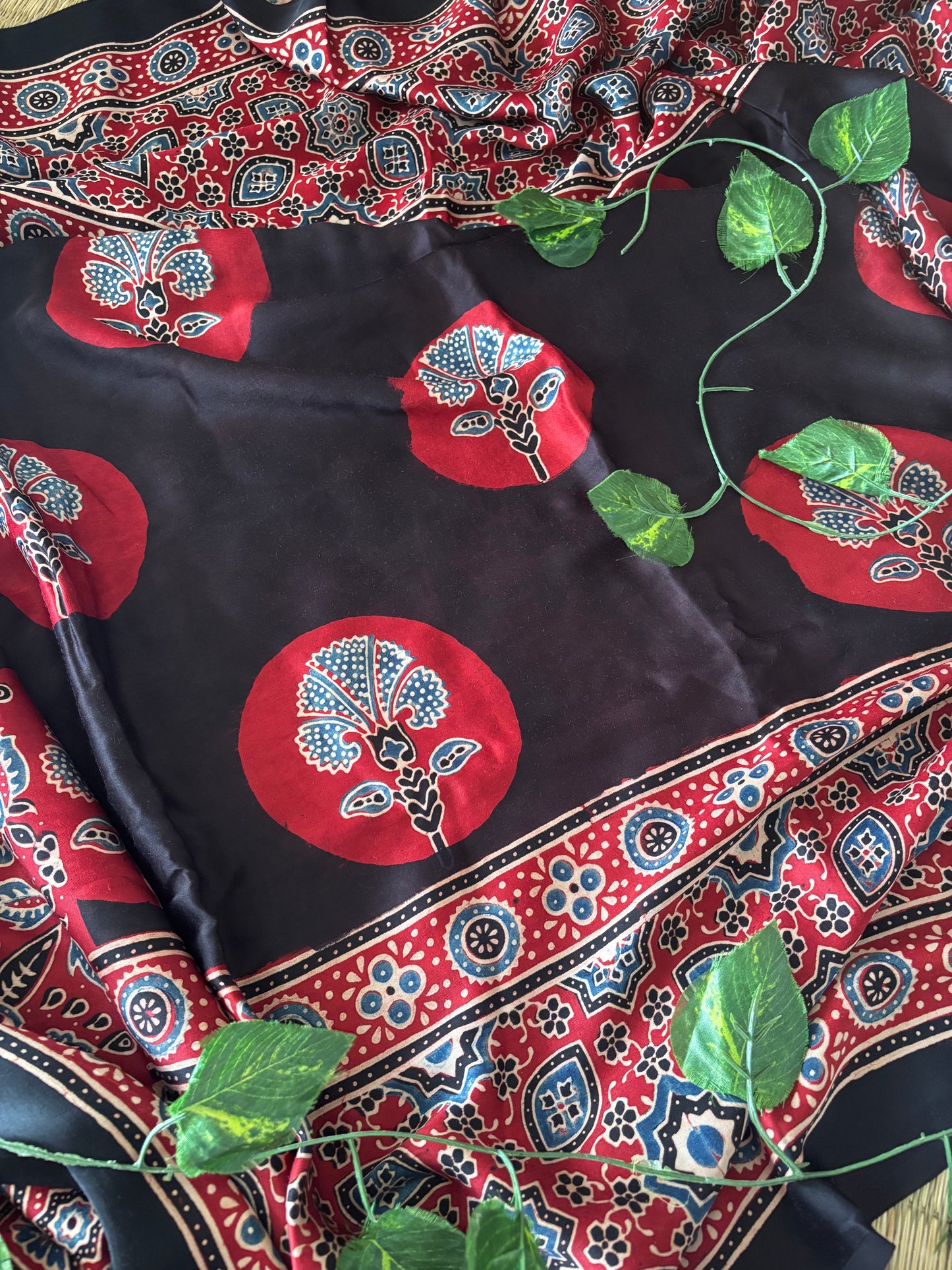 Ajrakh Modal Silk Saree