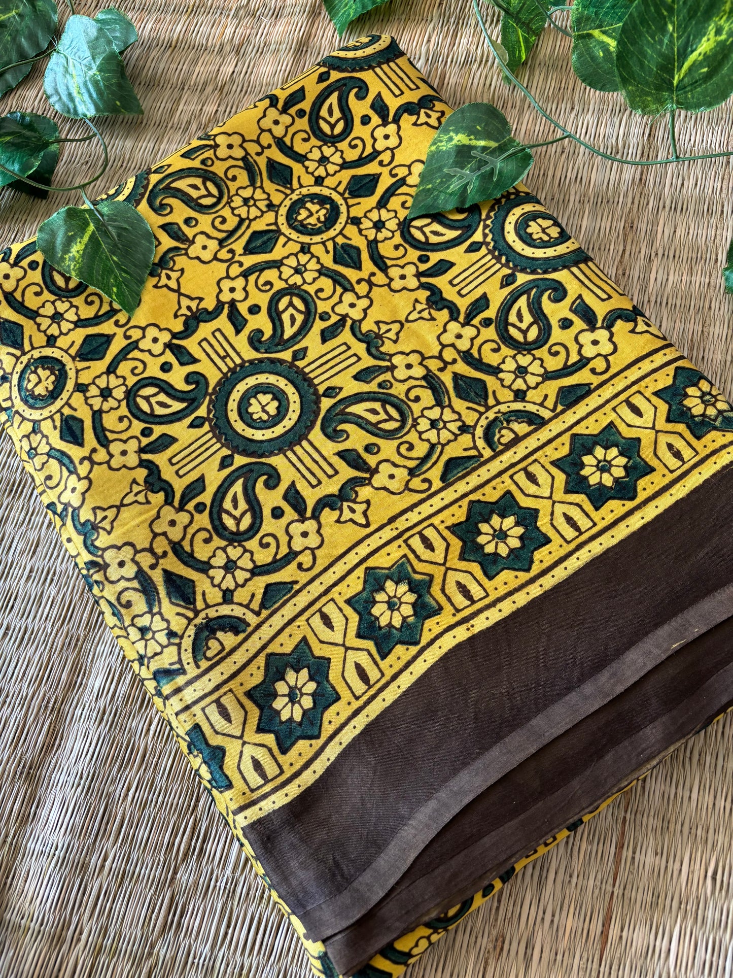 Ajrakh Modal Silk Saree