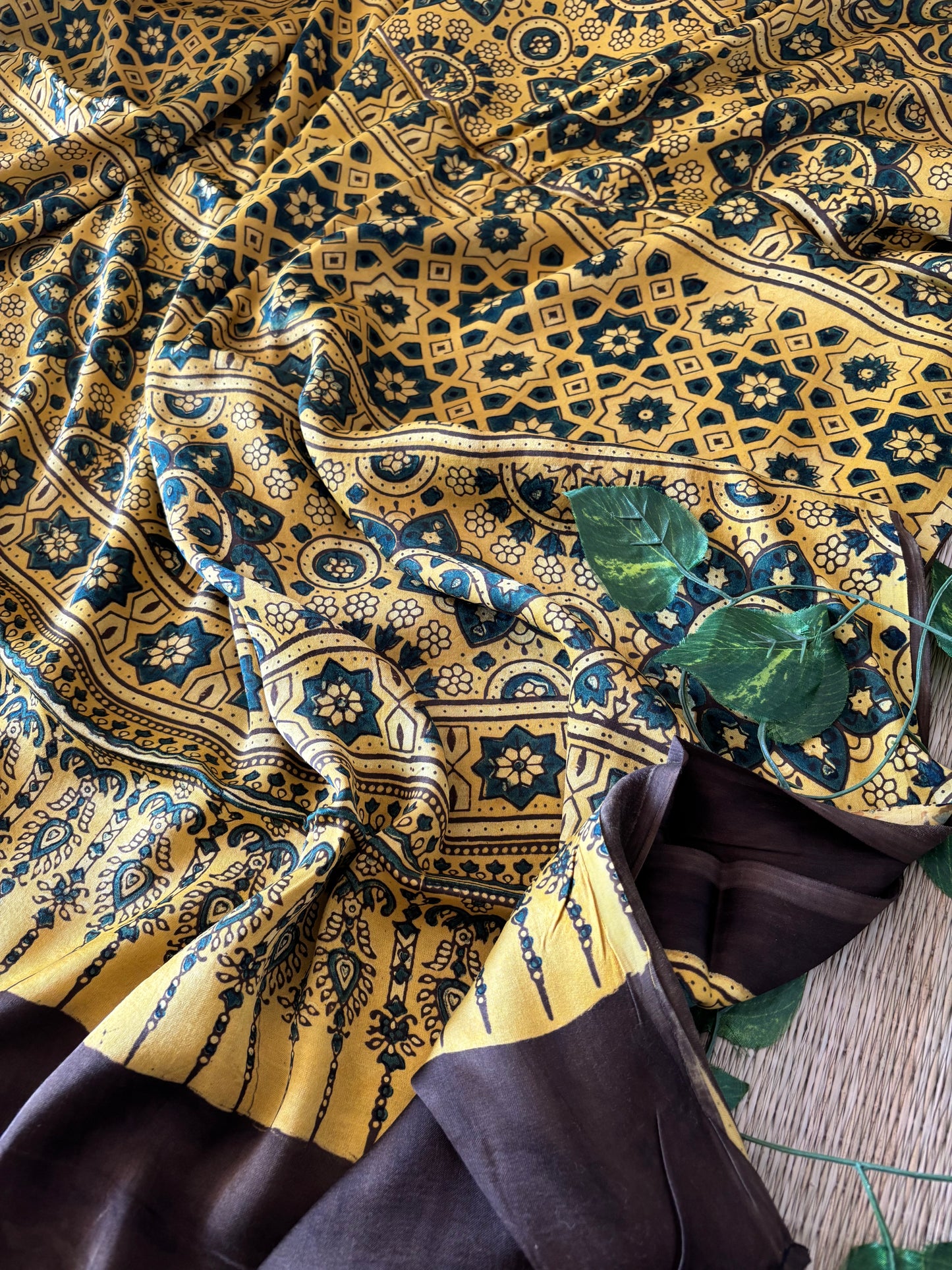 Ajrakh Modal Silk Saree