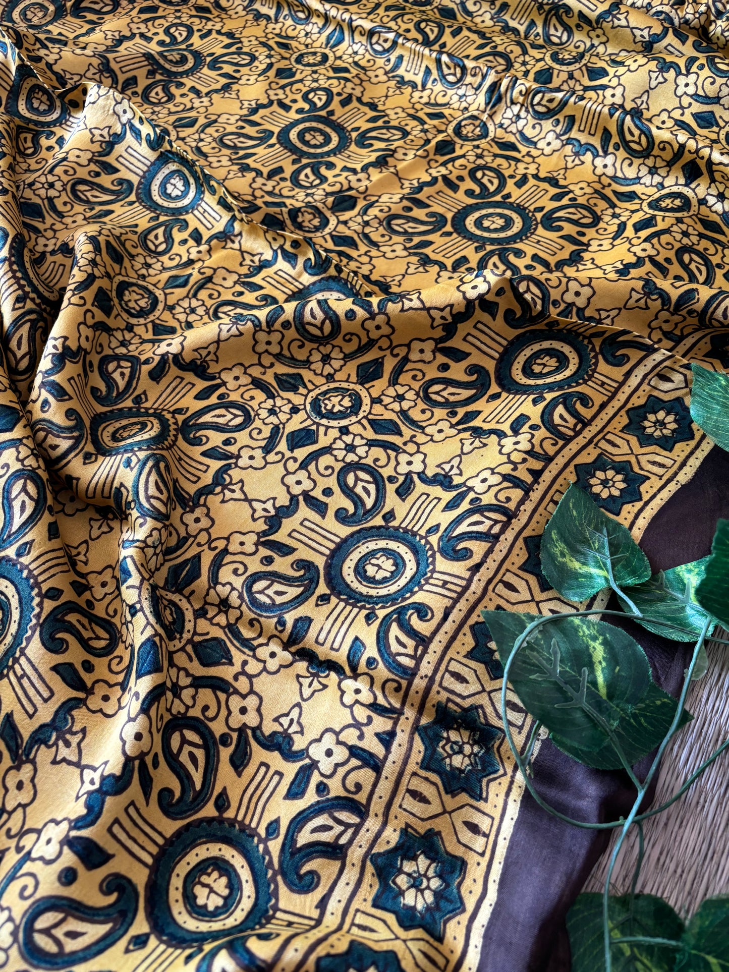 Ajrakh Modal Silk Saree