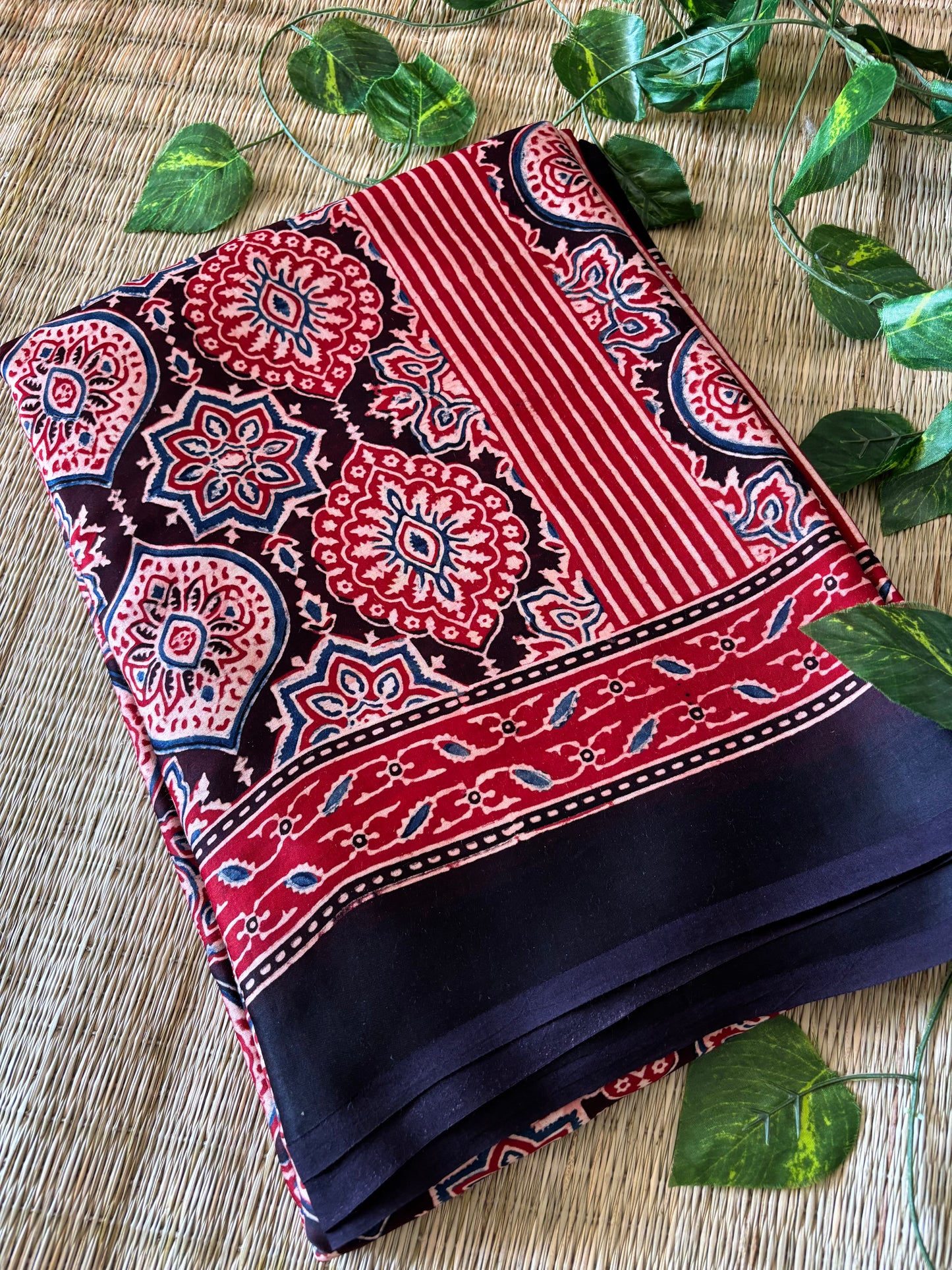 Ajrakh Modal Silk Saree