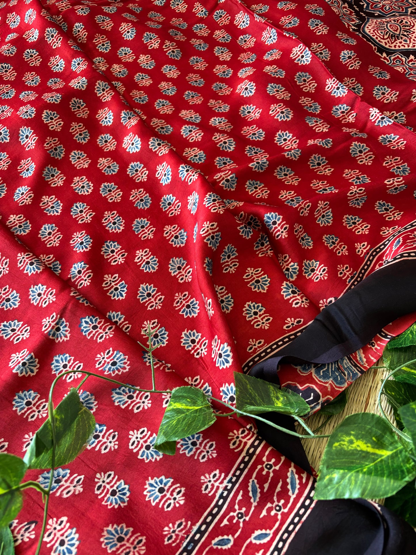 Ajrakh Modal Silk Saree