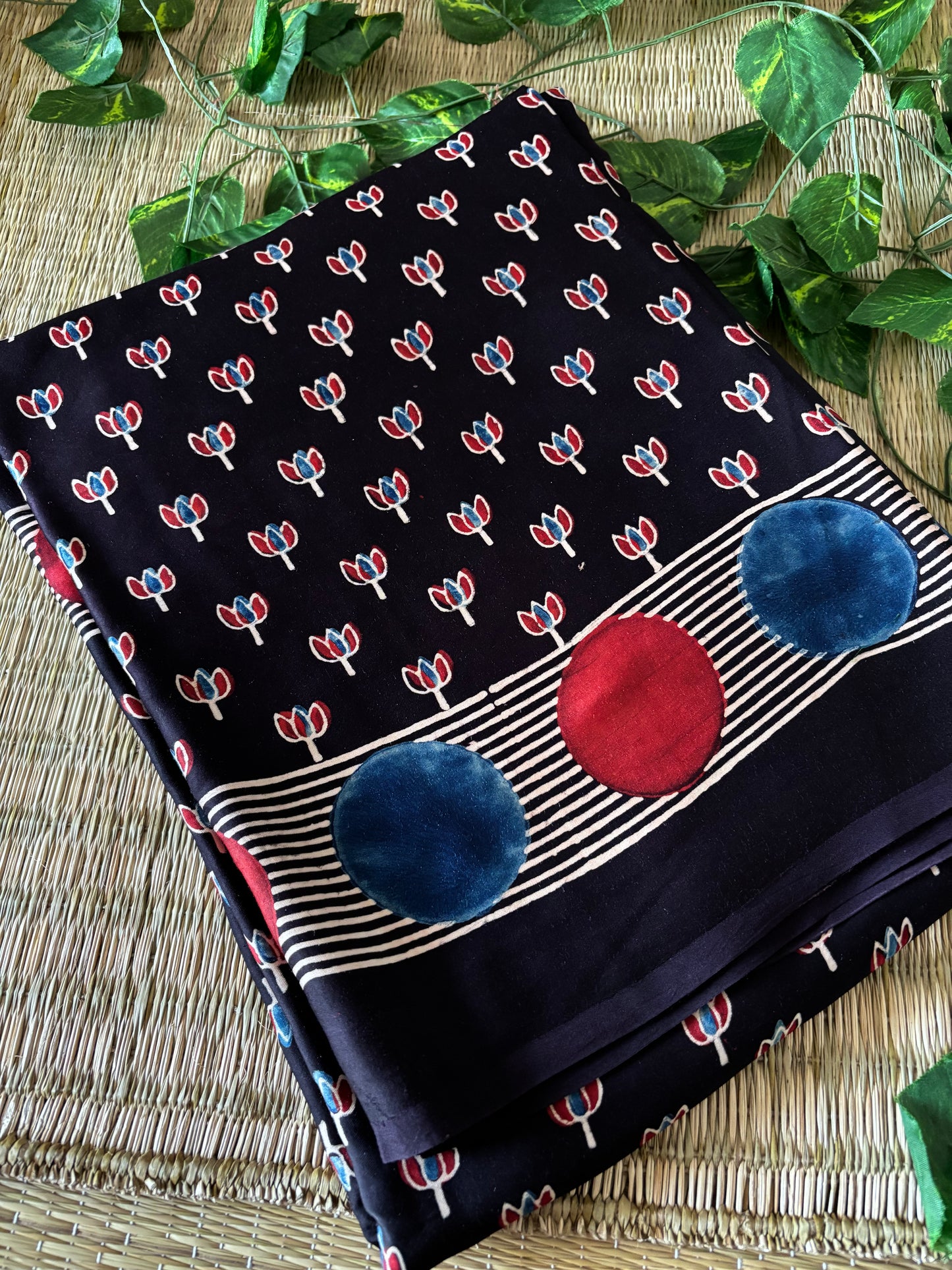Ajrakh Modal Silk Saree