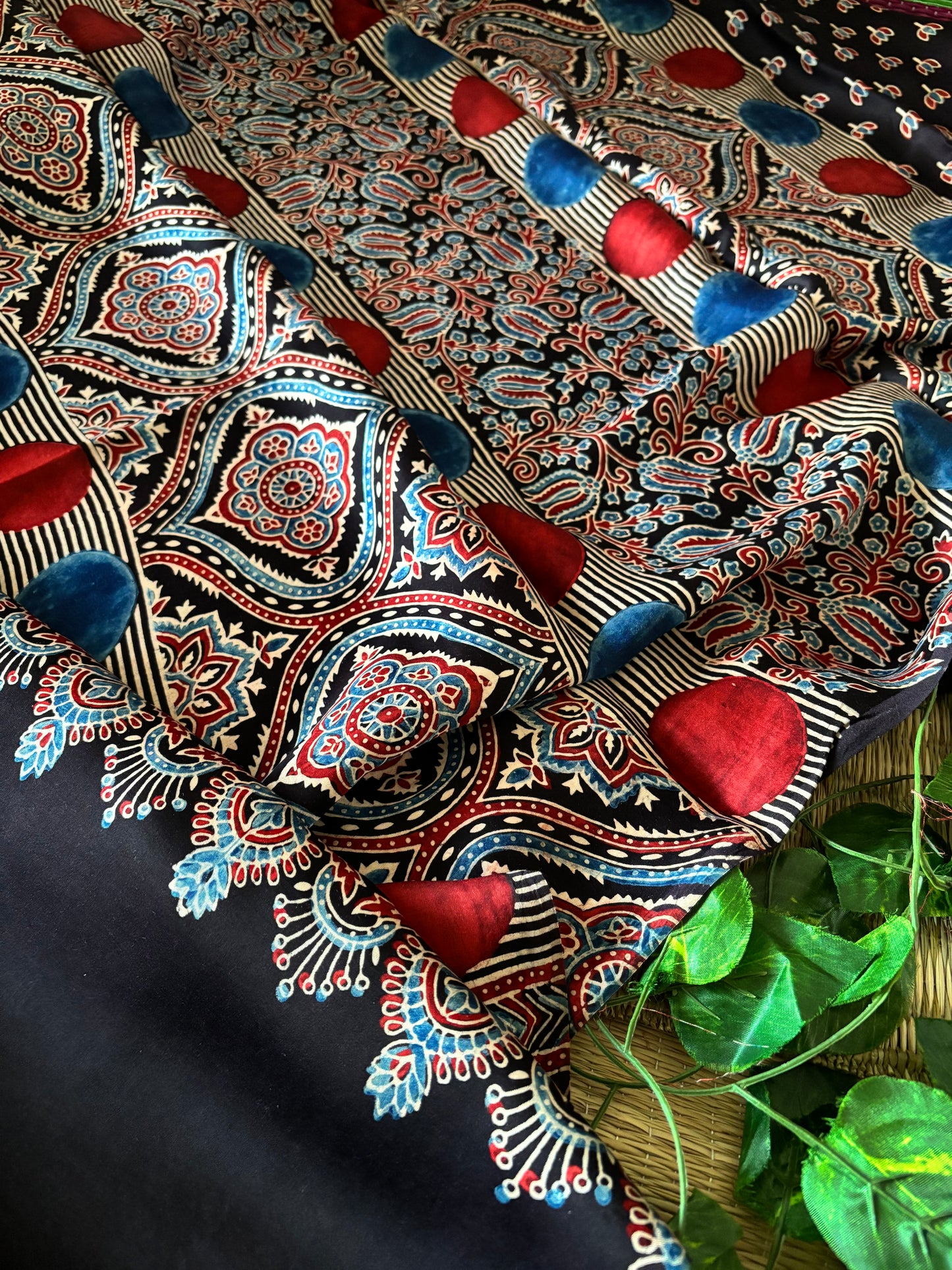 Ajrakh Modal Silk Saree