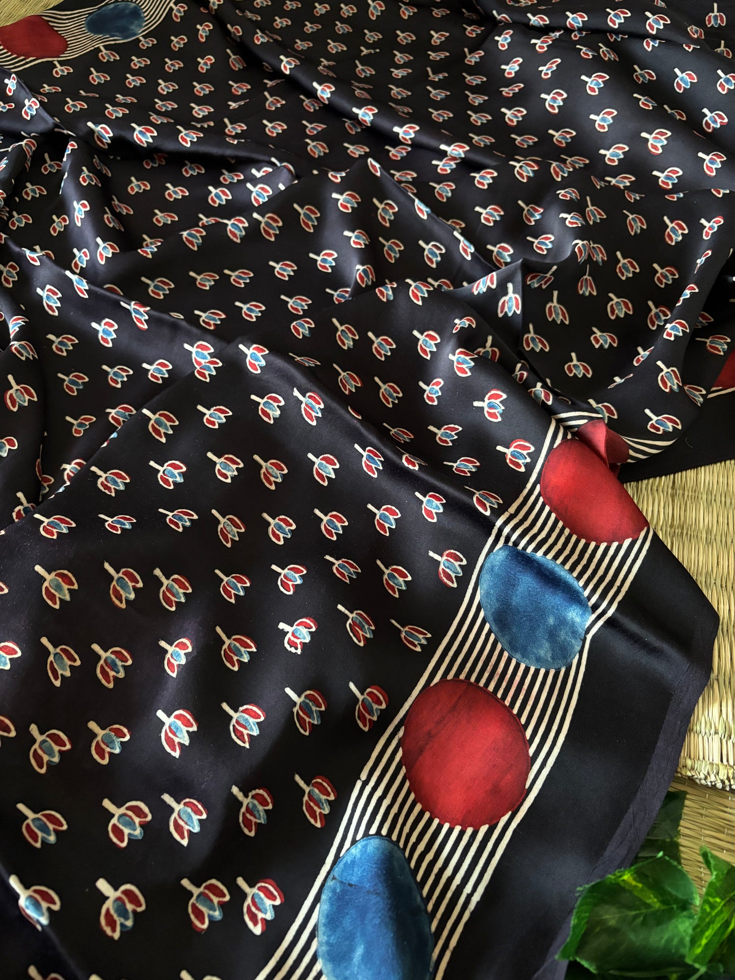 Ajrakh Modal Silk Saree